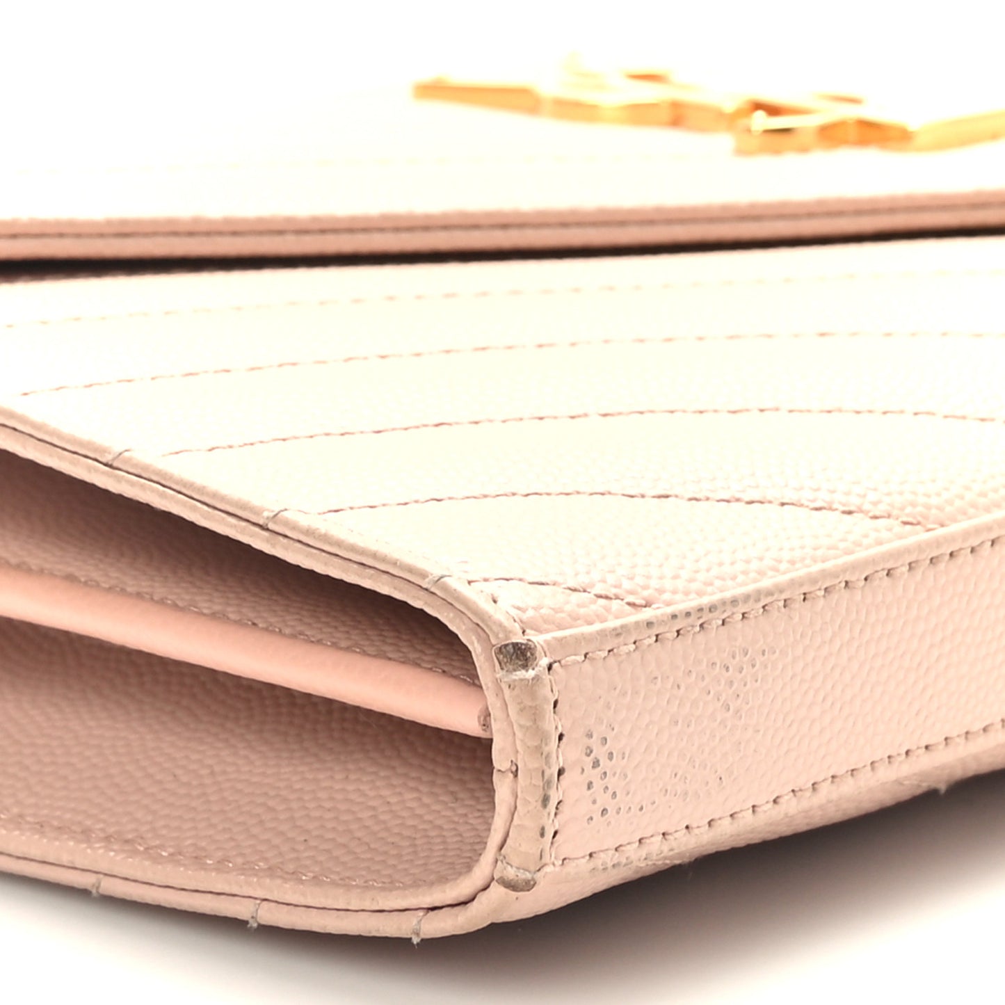 Grain De Poudre Matelasse Chevron Monogram Chain Wallet Rose Antic