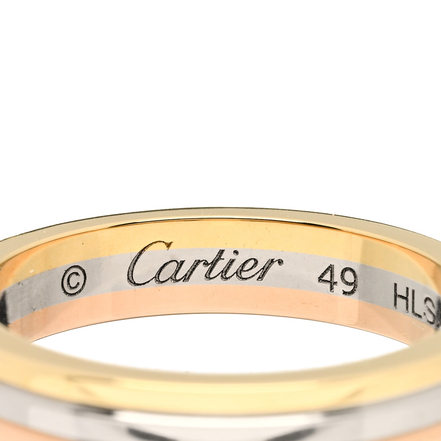 18K Pink White Yellow Gold 3.5mm Vendome Louis Cartier Wedding Band Ring 49 5