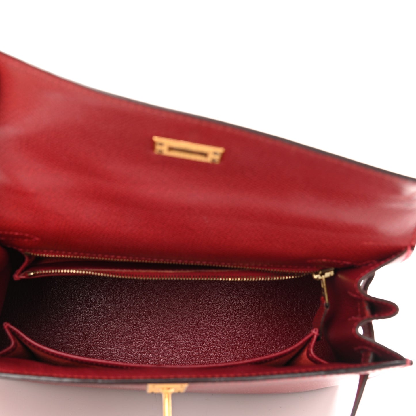 Epsom Kelly Sellier Guilloche 25 Rouge Vif