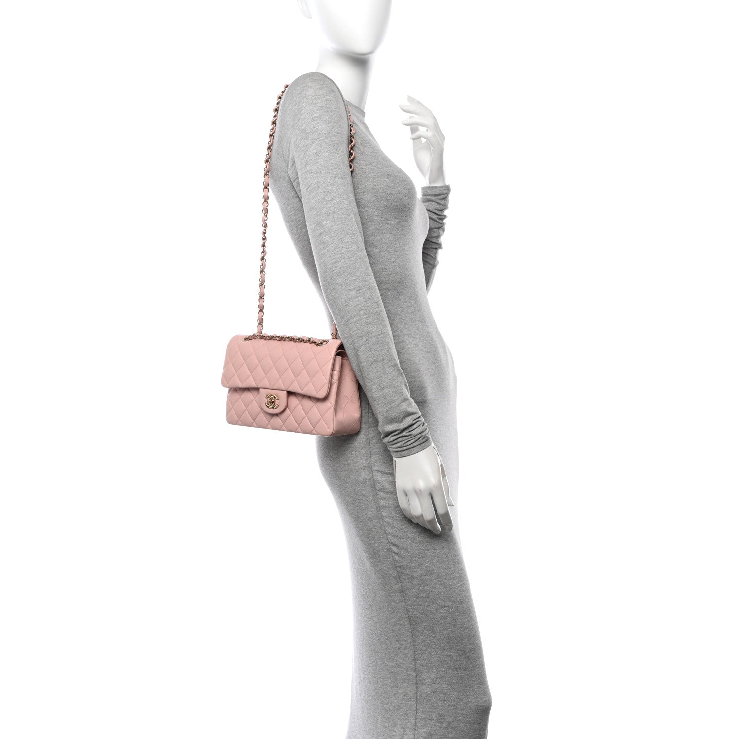 Chanel Lambskin Quilted Small Double Flap Light Pink 2 of 13