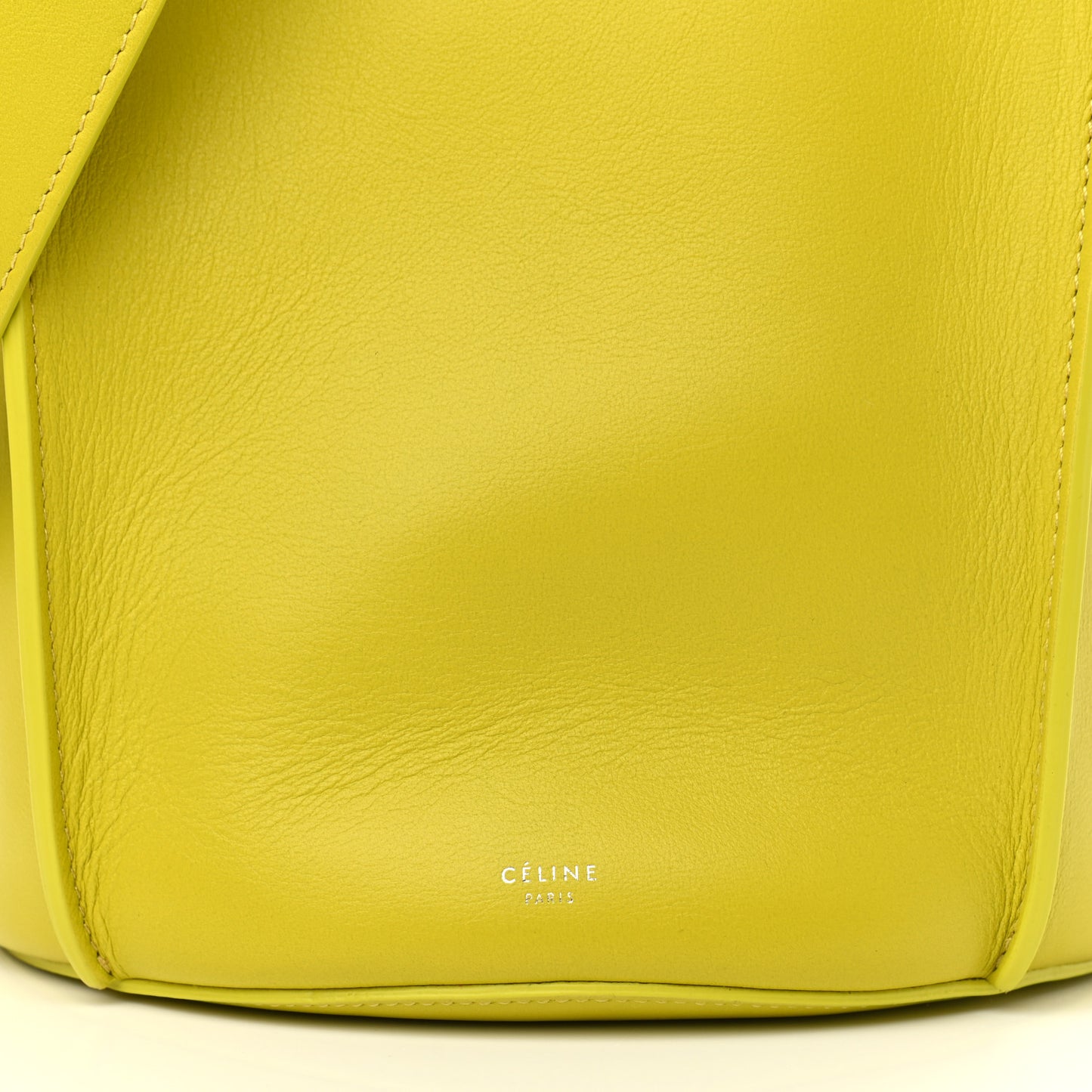 Smooth Calfskin Long Strap Big Bucket Bag Mimosa