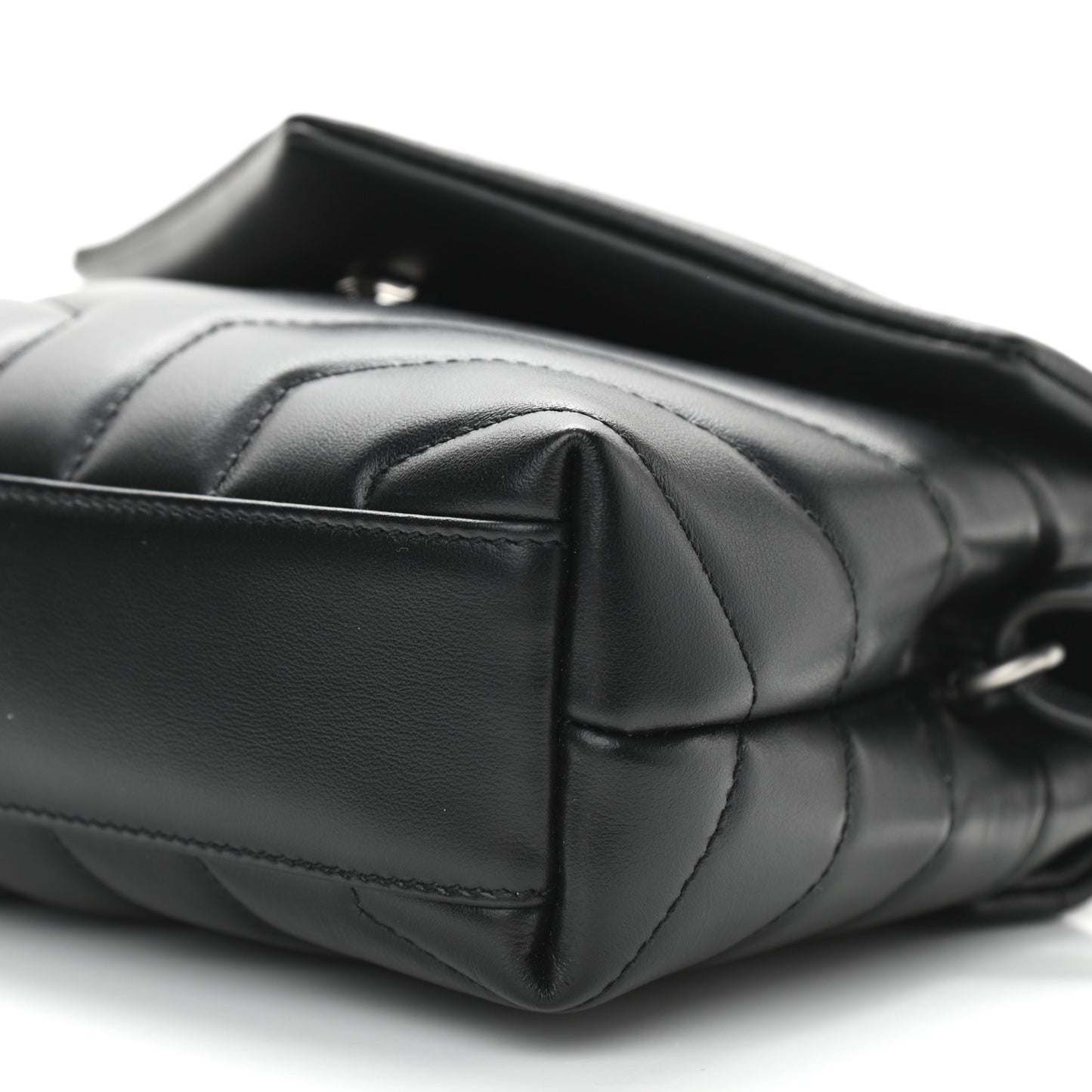 Calfskin Y Quilted Monogram Toy Loulou Crossbody Bag Black