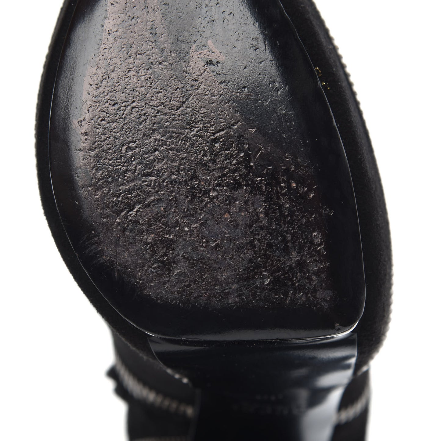 Suede Zipper Platform Pumps Black 35