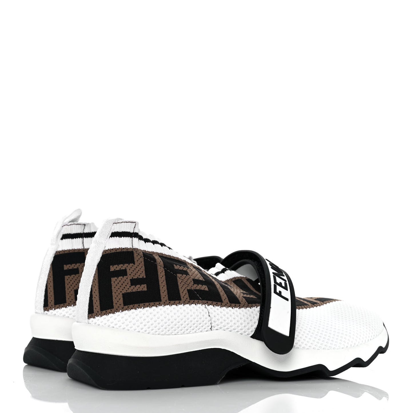 Stretch Yarn FF Stiff Band Rockoko Sneakers 36 White Black Tobacco