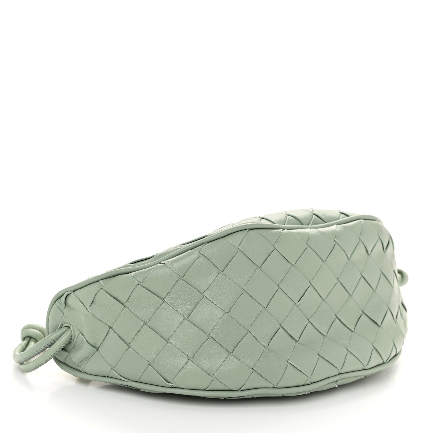 Nappa Intrecciato Half Moon Pouch On Strap Sauge