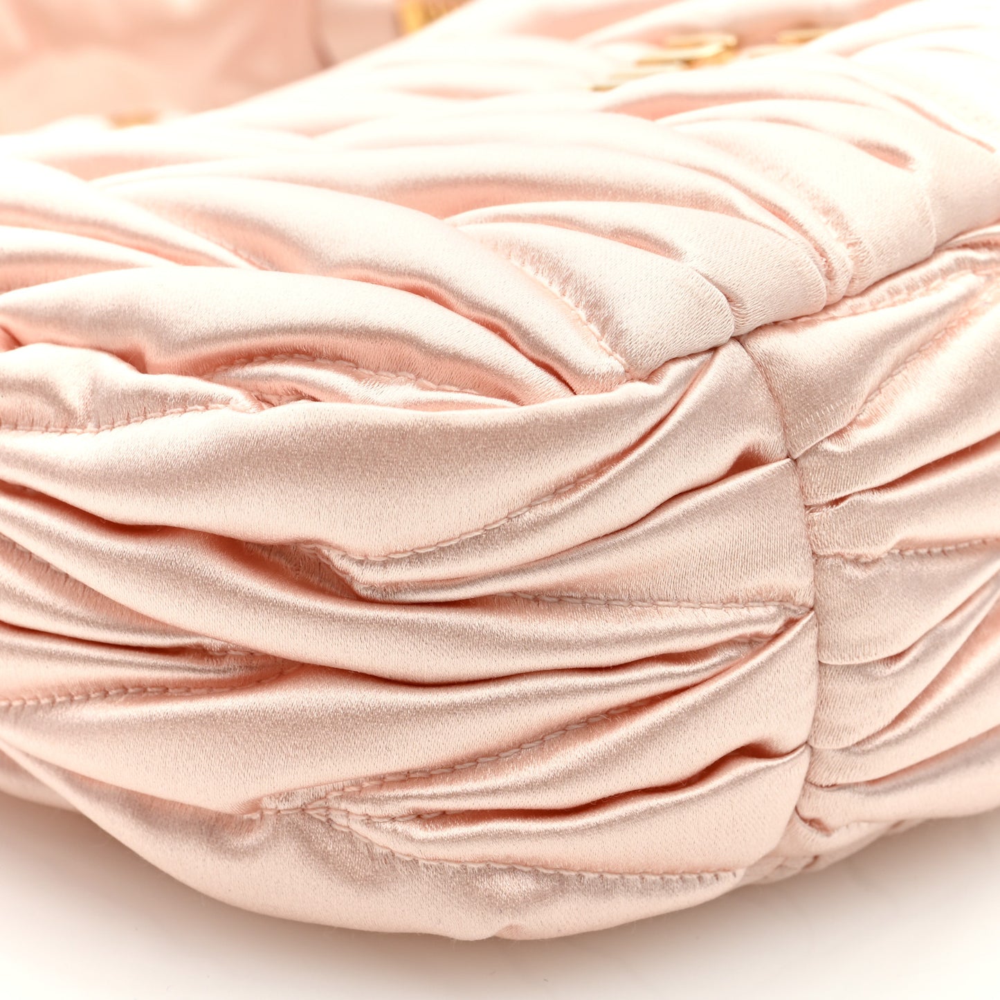 Satin Matelasse Mini Wander Hobo Alabaster Pink