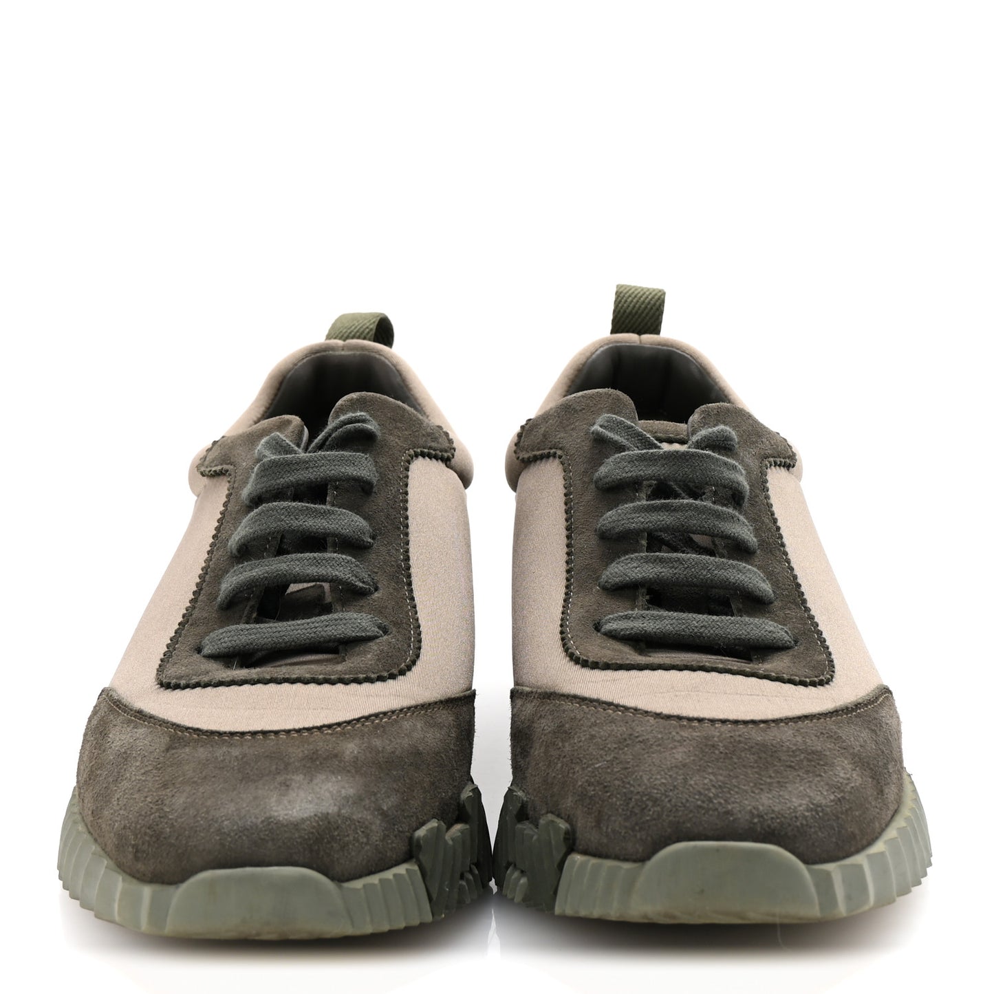 Technical Jersey Goatskin Suede Goatskin Bouncing Sneakers 39 Vert Toundra Vert Foret