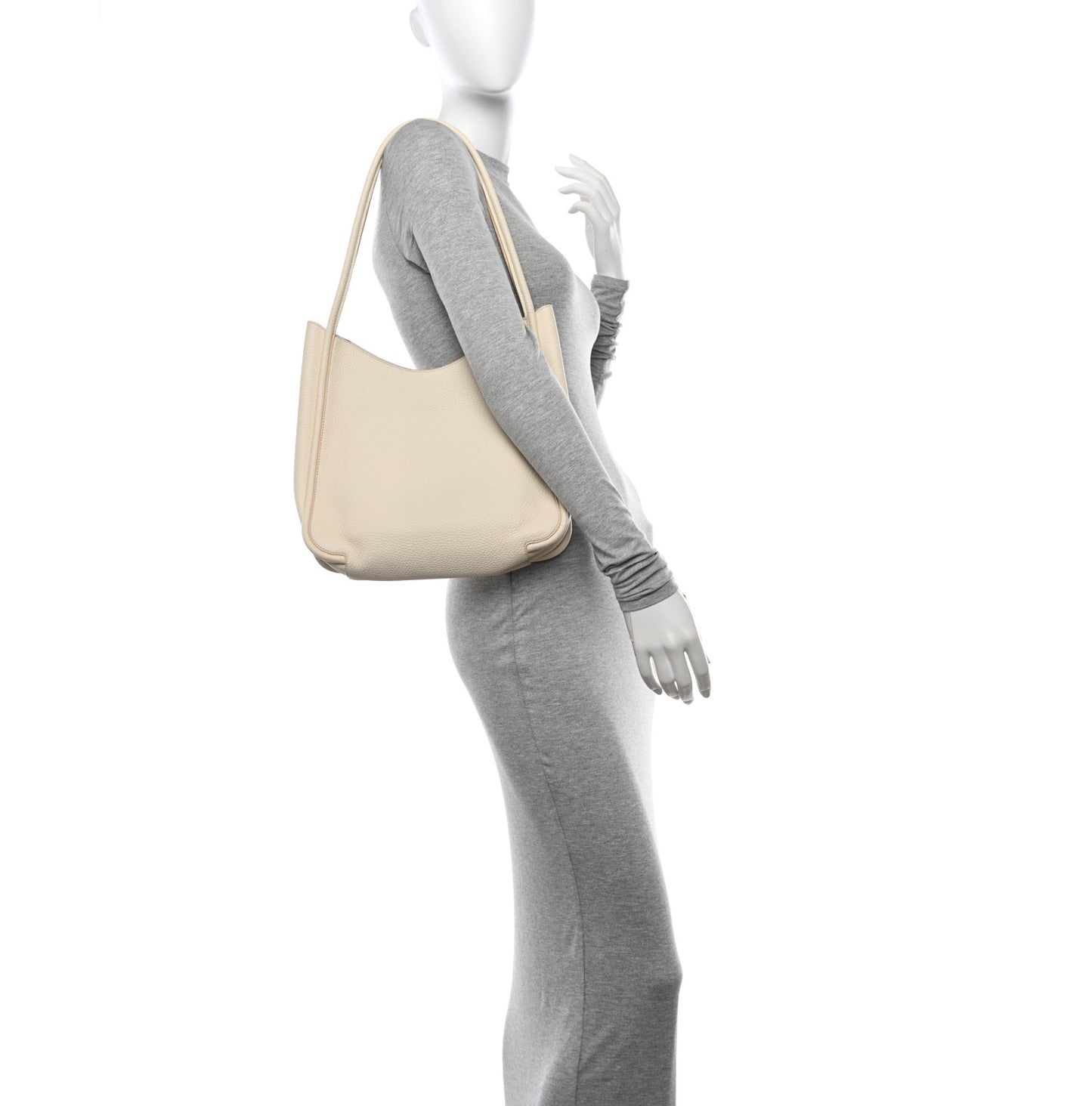 Grained Calfskin Symmetric Tote Ivory