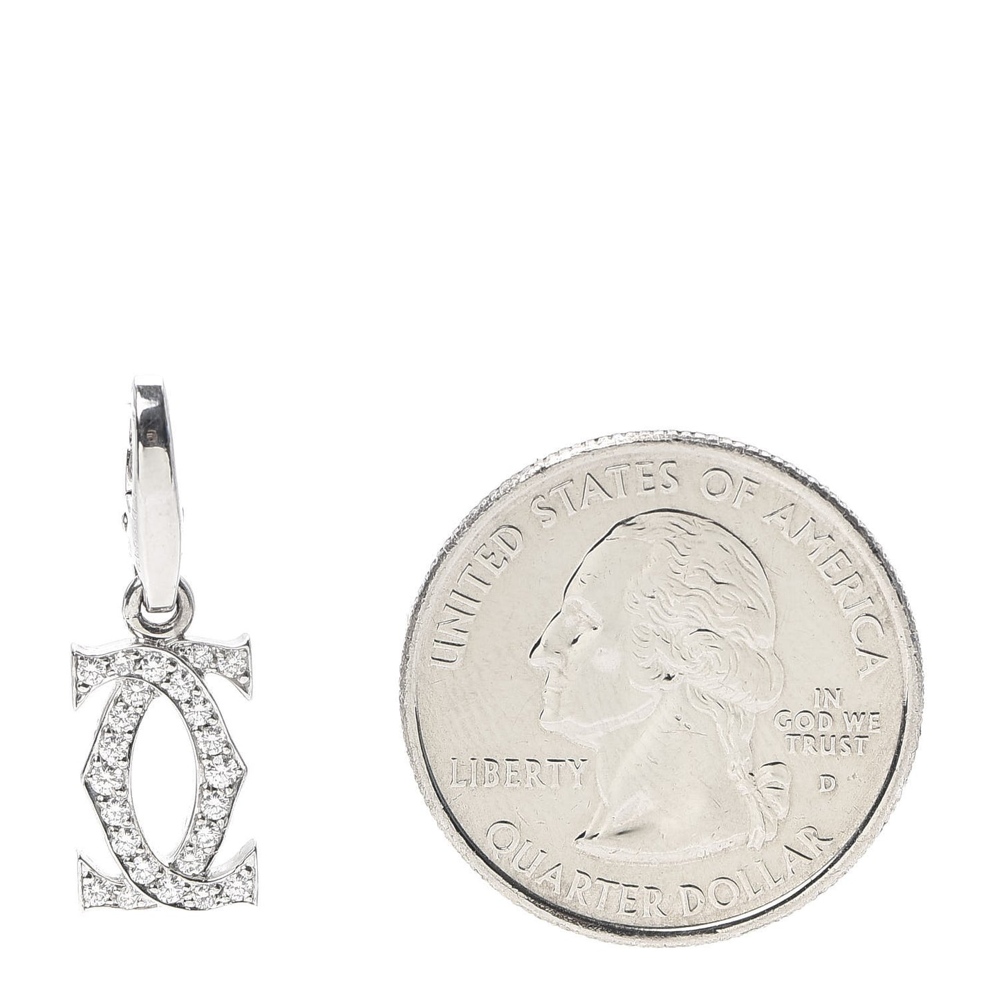 18K White Gold Diamond Logo Charm