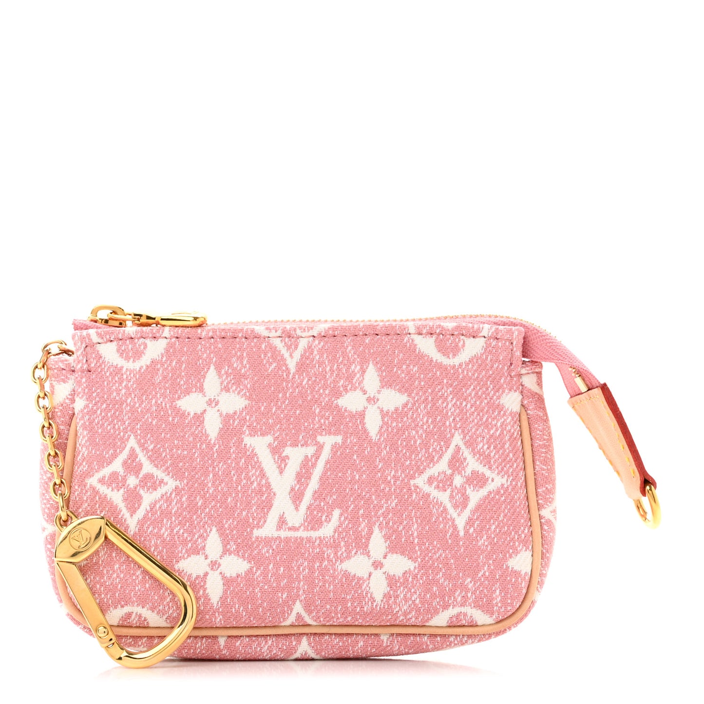 Denim Jacquard Monogram Micro Pochette Accessories Rose