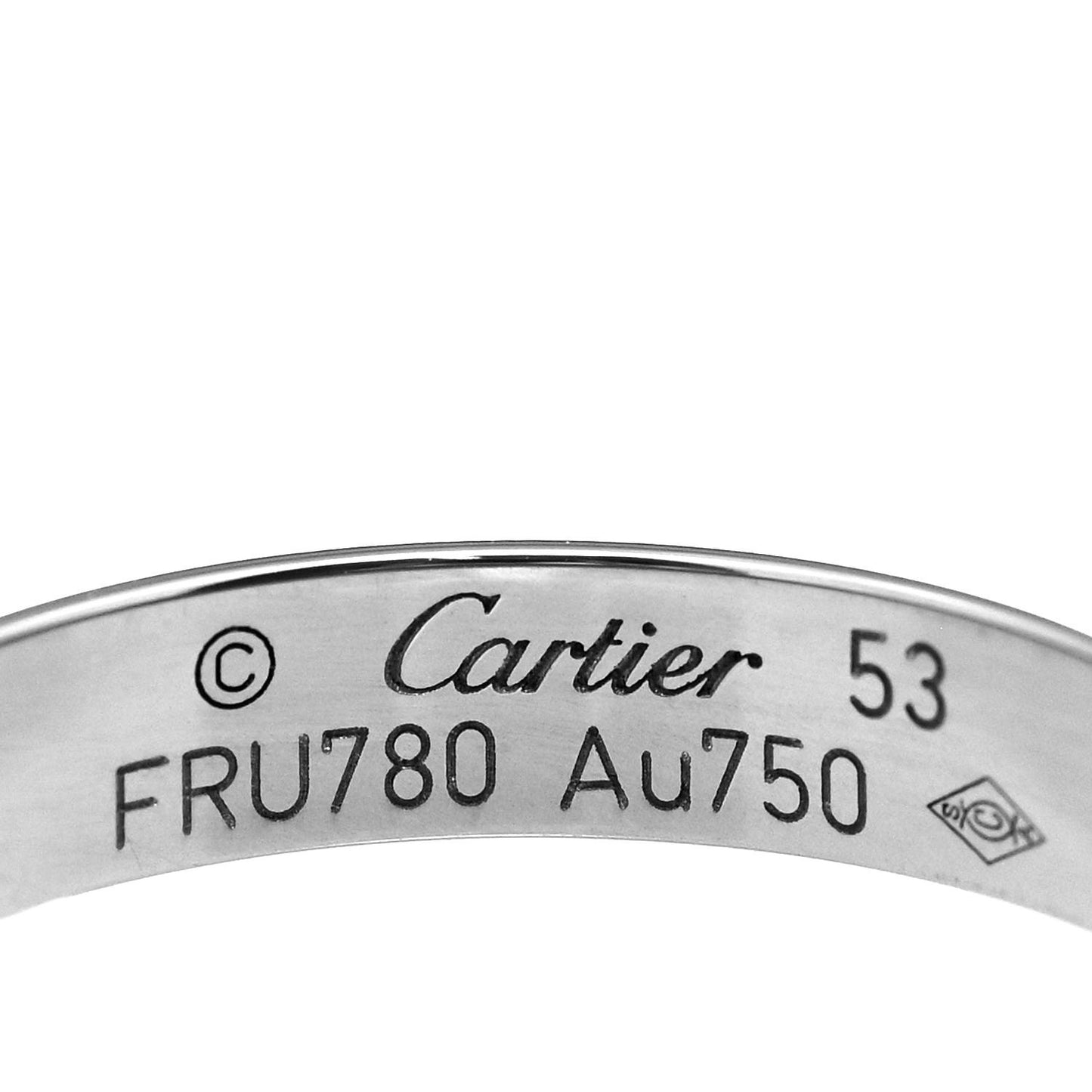 18K White Gold 3.5mm LOVE Wedding Band Ring 53 6.25
