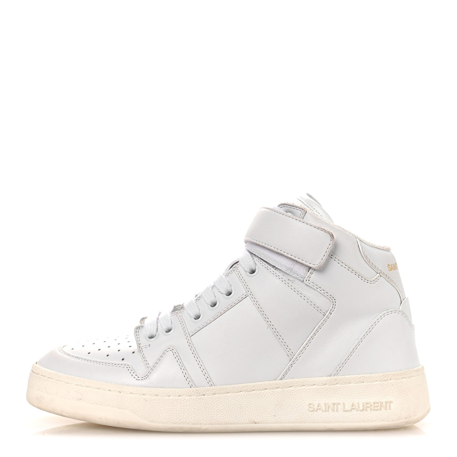 Saint Laurent Calfskin Lax Mid Top Sneakers 39 White 1779551