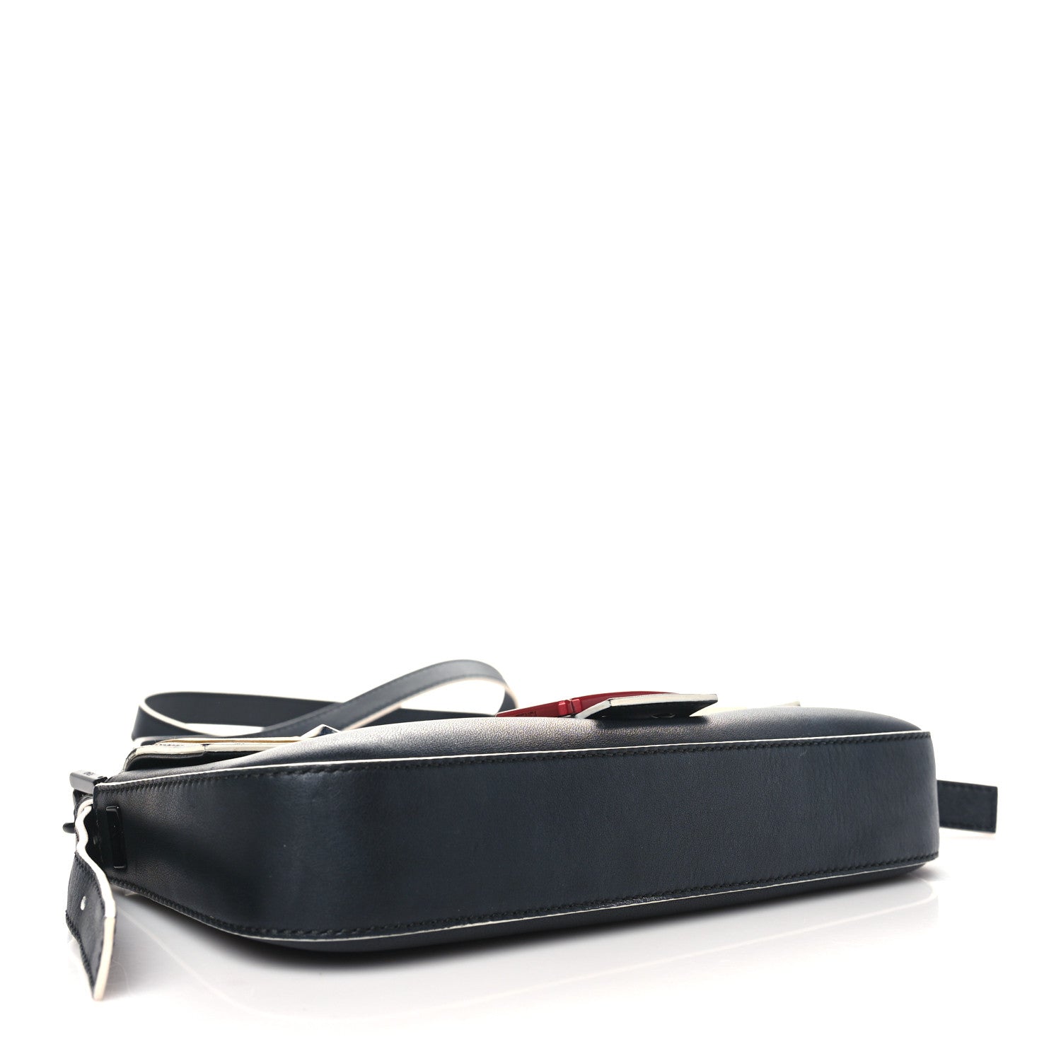 Fendi Vitello Dolce Elite Monster Eyes Bi-Color Baguette Black Yellow 5 of 12