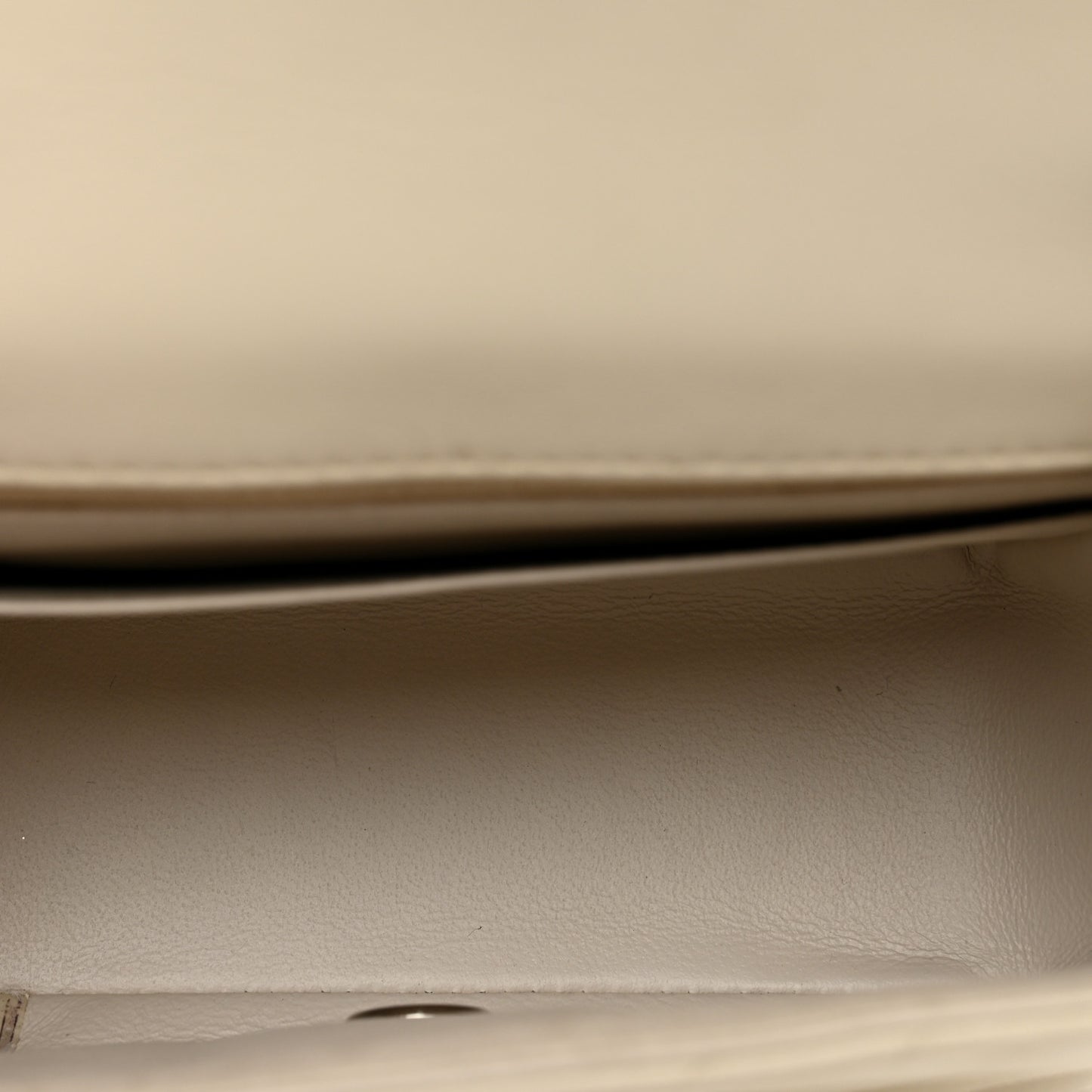 Lambskin Chevron Quilted Mini Square Flap White