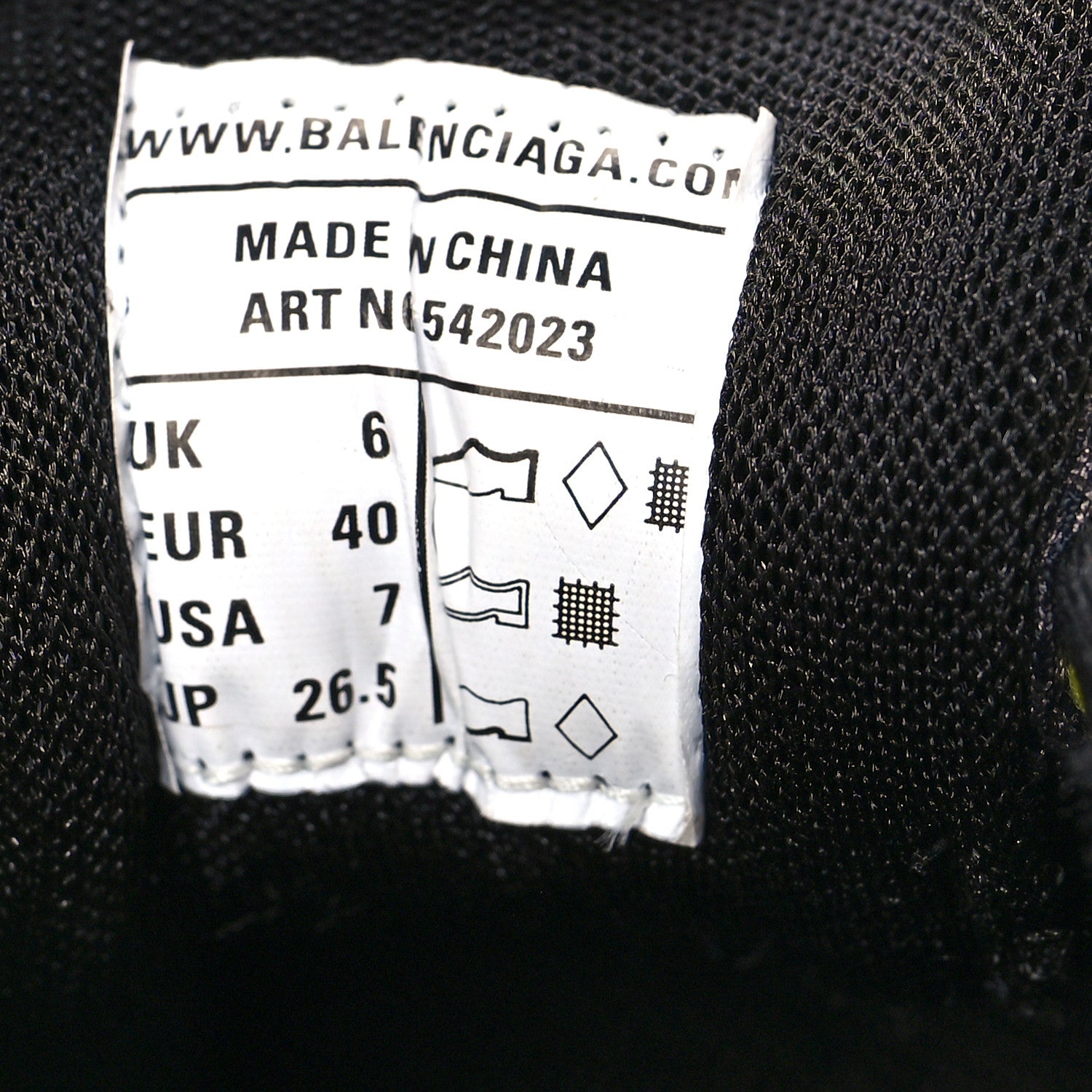 Balenciaga Mesh Nylon Mens Track Sneakers 40 Yellow Black White 7 of 7