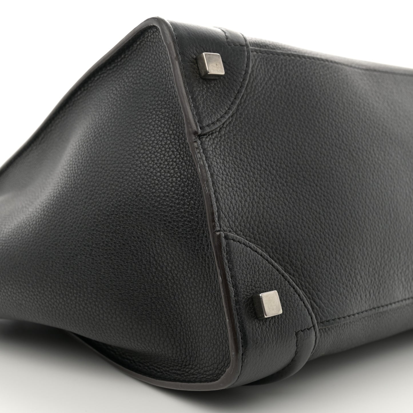 Drummed Calfskin Mini Luggage Black
