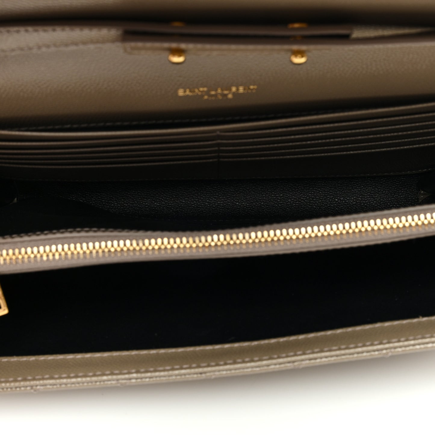Grain De Poudre Mixed Matelasse Triquilt Monogram Chain Wallet Dark Beige