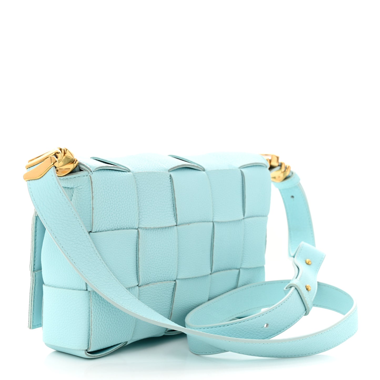 Grained Calfskin Maxi Intrecciato Cassette Crossbody Bag Pale Blue