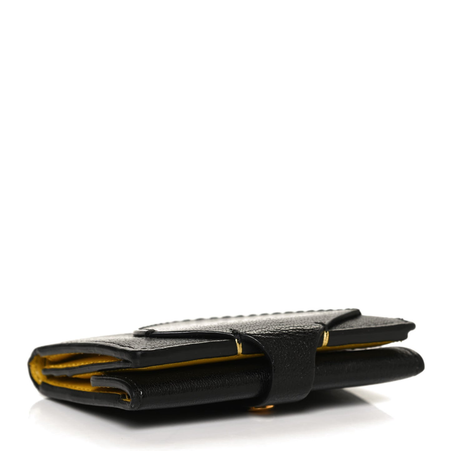 Grainy Calfskin Harlow Bifold Wallet Black