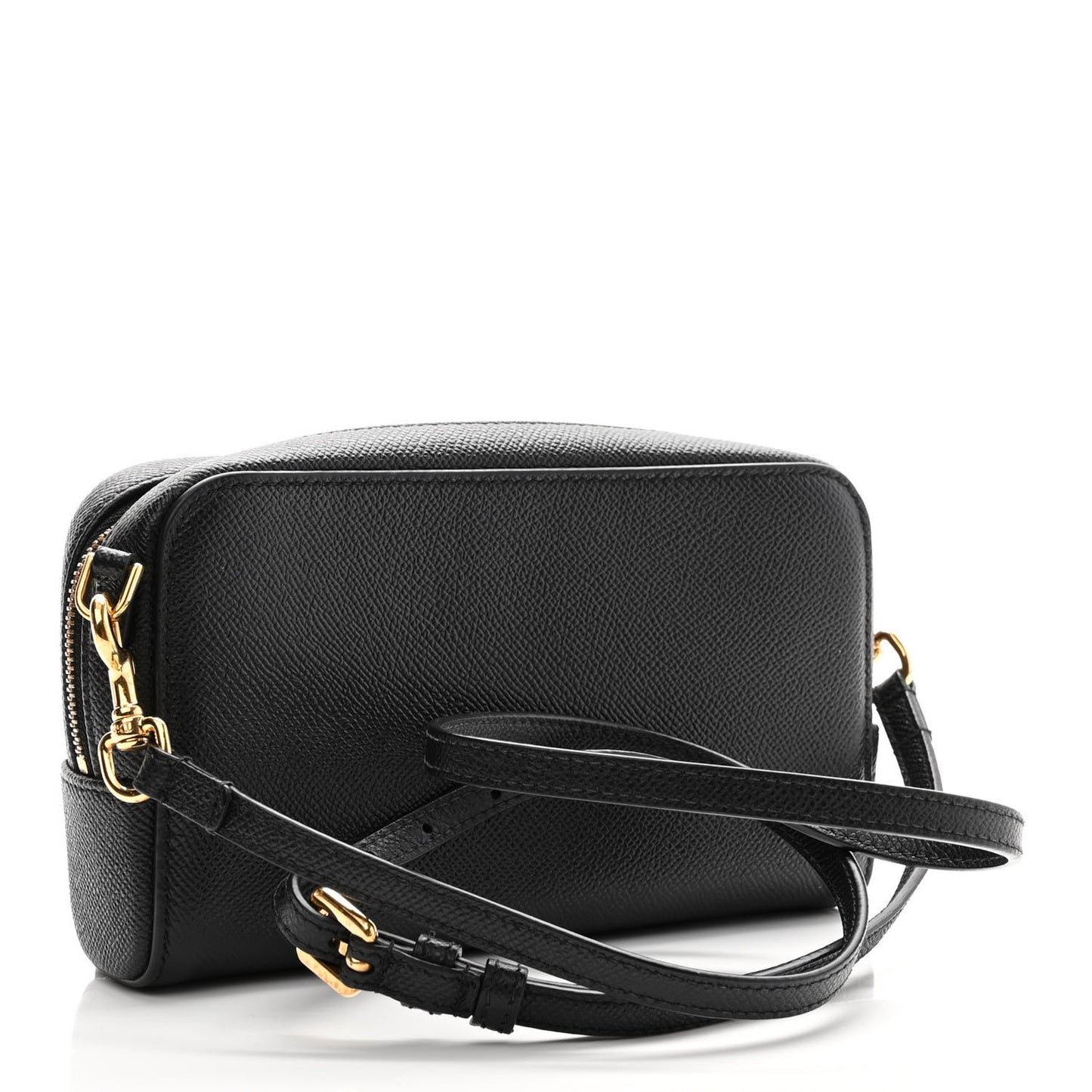 Grained Calfskin Caro Double Pouch Black