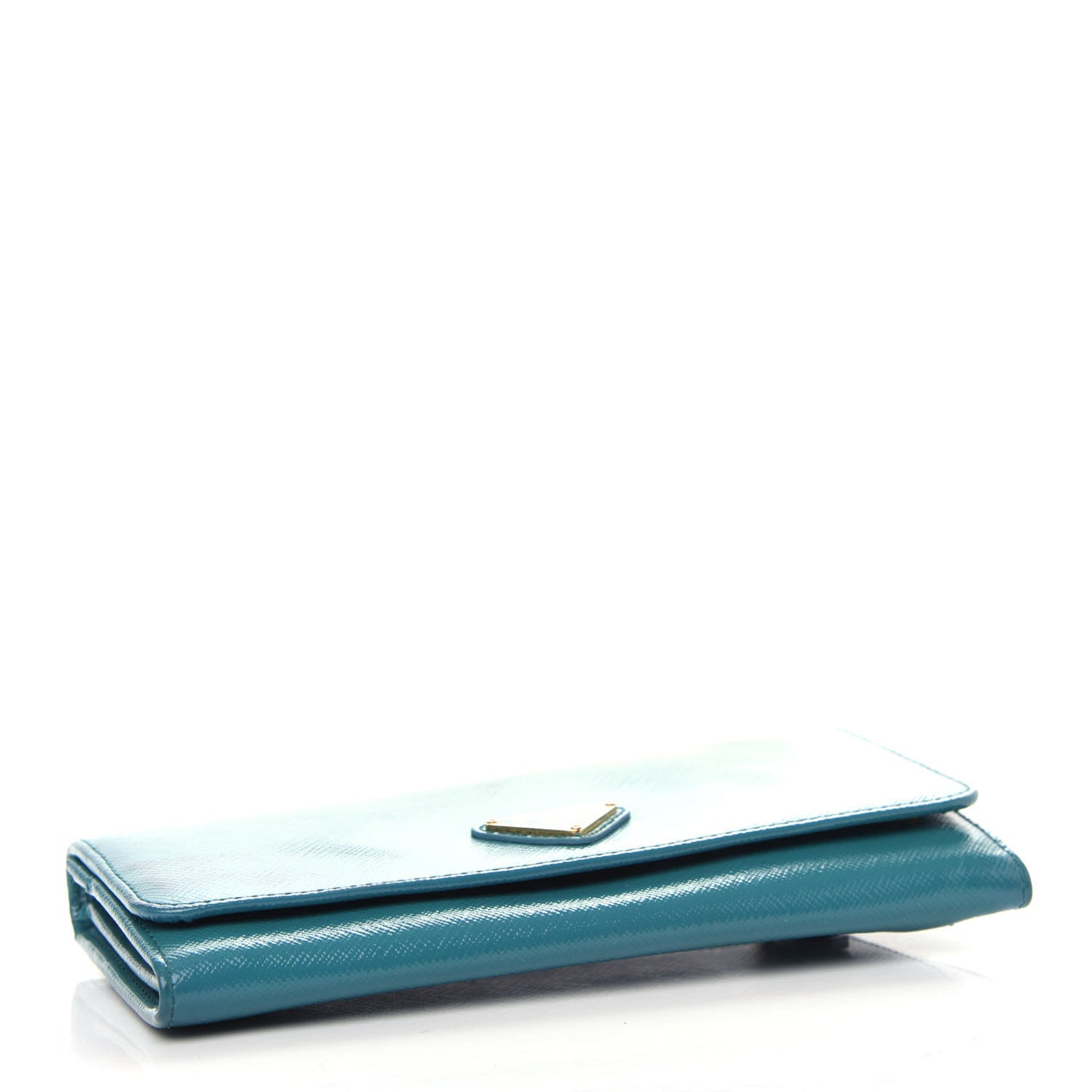 Saffiano Metal Continental Flap Wallet Turchese