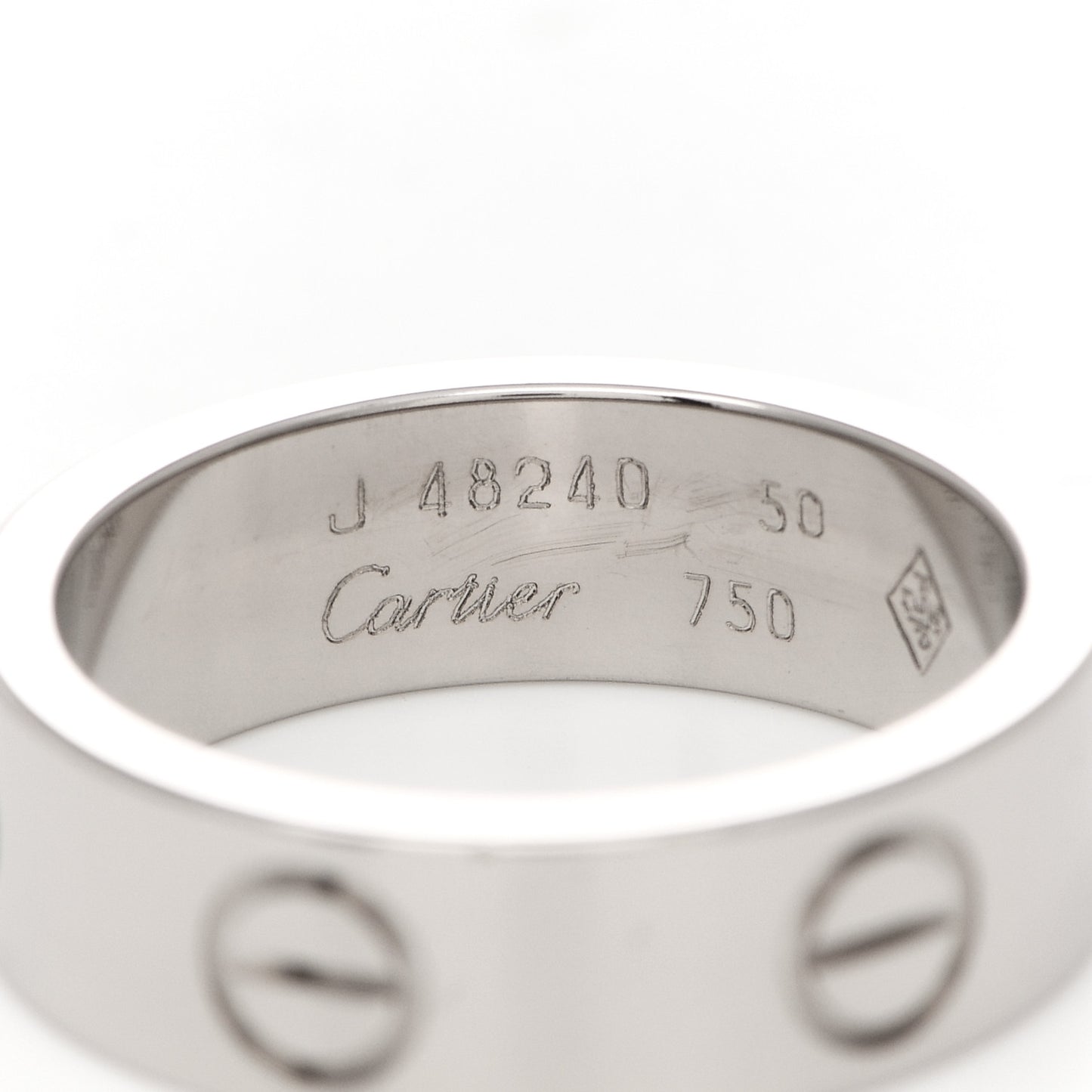 18K White Gold 5.5mm LOVE Ring 50 5.25