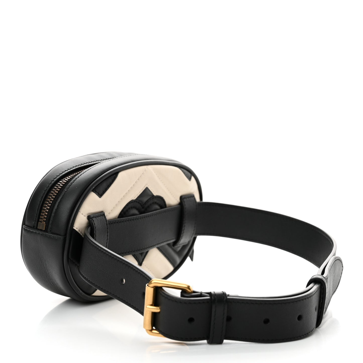 Calfskin Matelasse GG Marmont Belt Bag 75 30 Black White