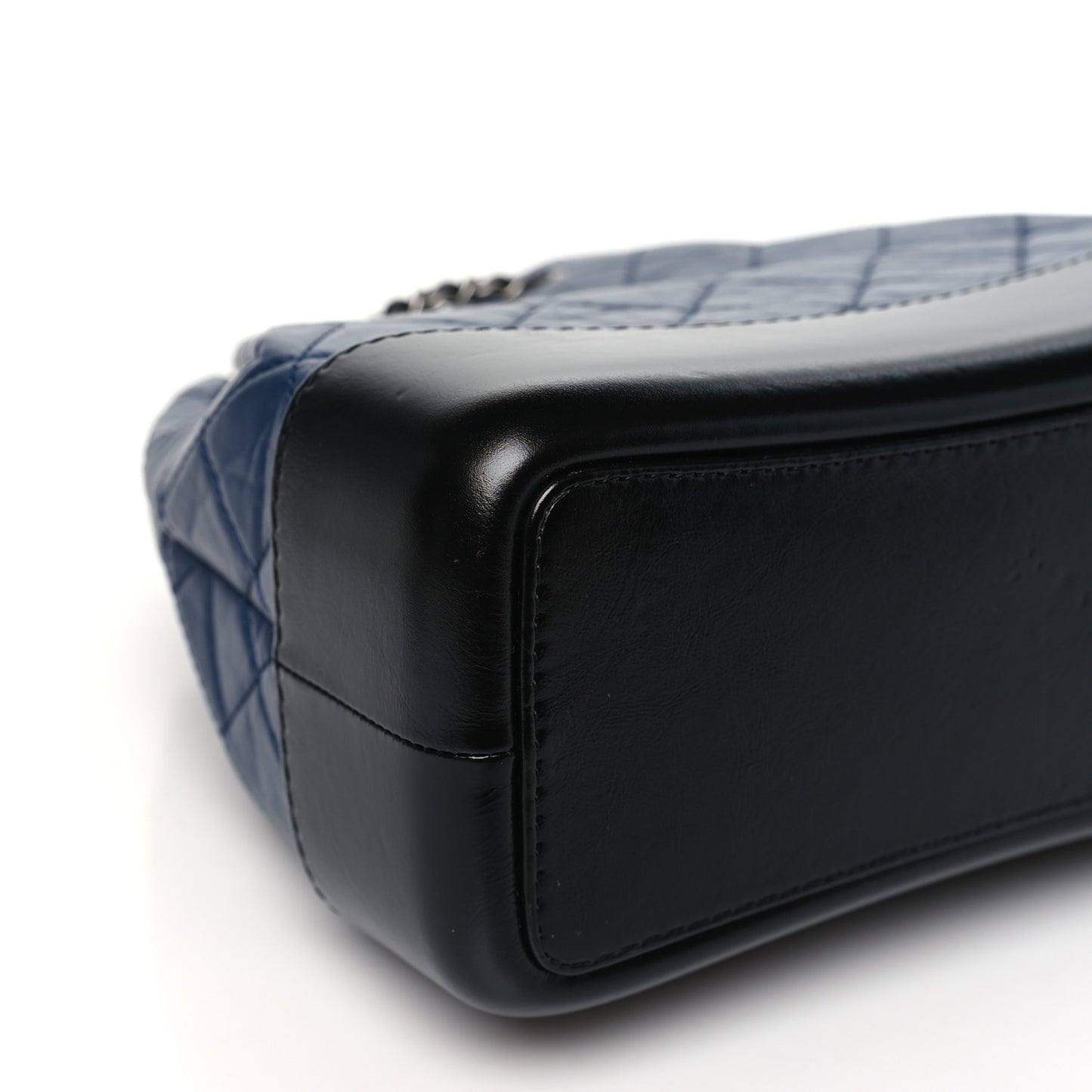 Aged Calfskin Quilted Gabrielle Backpack Navy Black