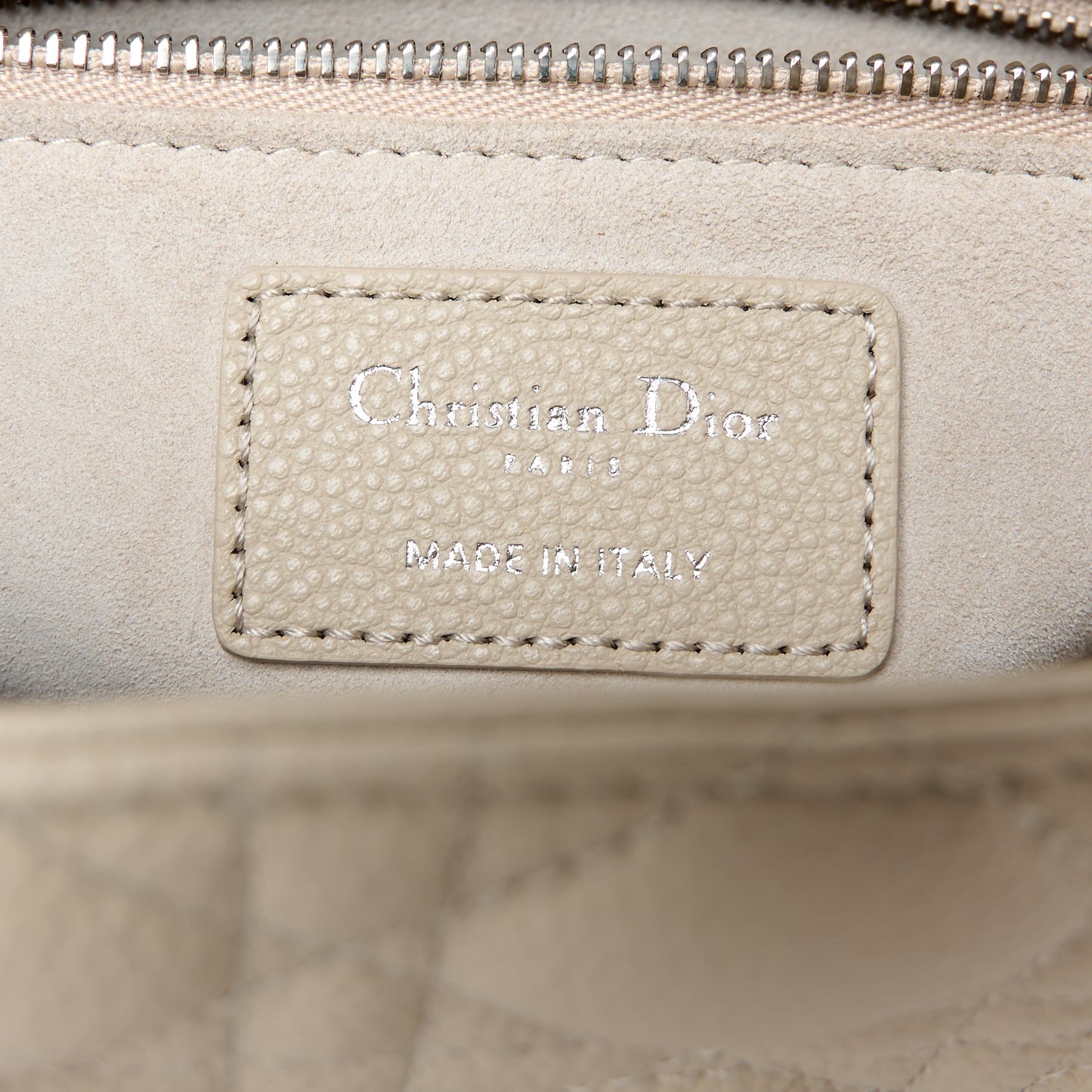 Grained Calfskin Cannage Medium Lady Dior Sable