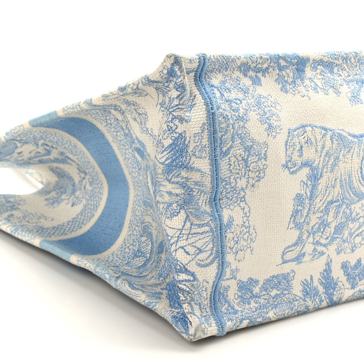 Canvas Embroidered Medium Dioriviera Toile De Jouy Book Tote Light Blue