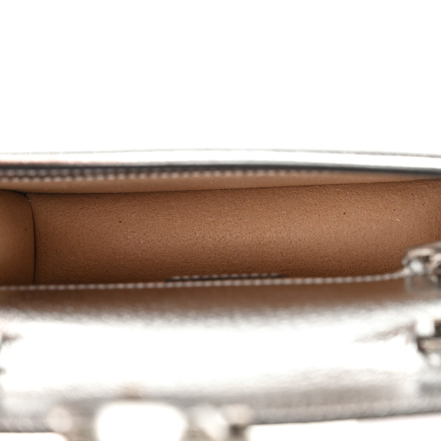 Metallic Calfskin Super Mini Dionysus Shoulder Bag Silver