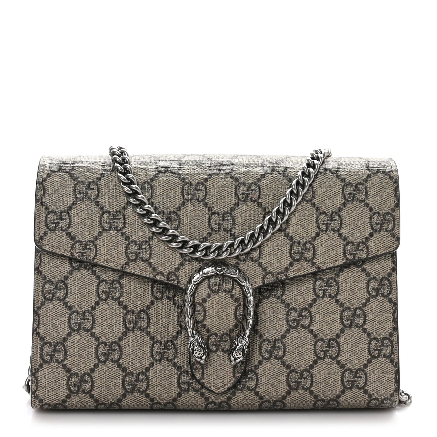 GG Supreme Monogram Mini Dionysus Chain Wallet Beige Taupe