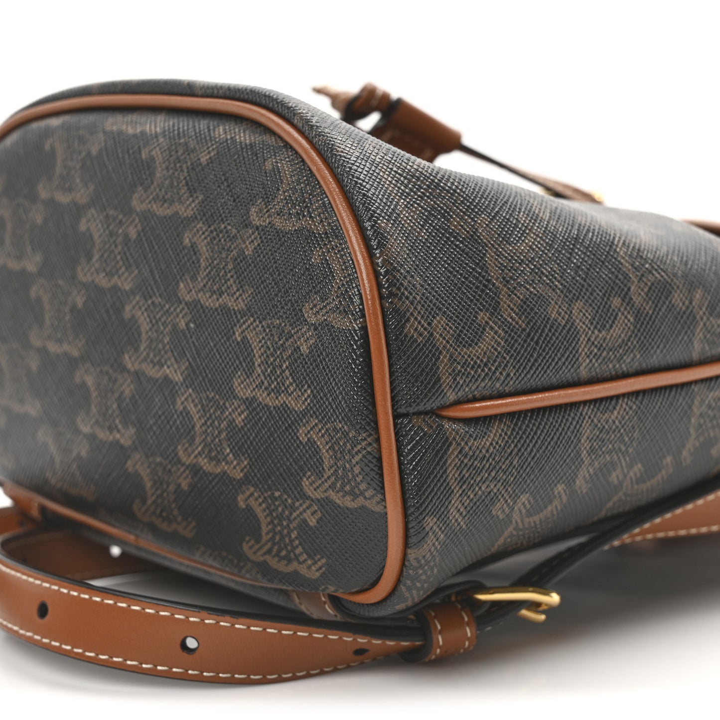 Triomphe Canvas Calfskin Mini Folco Backpack Tan