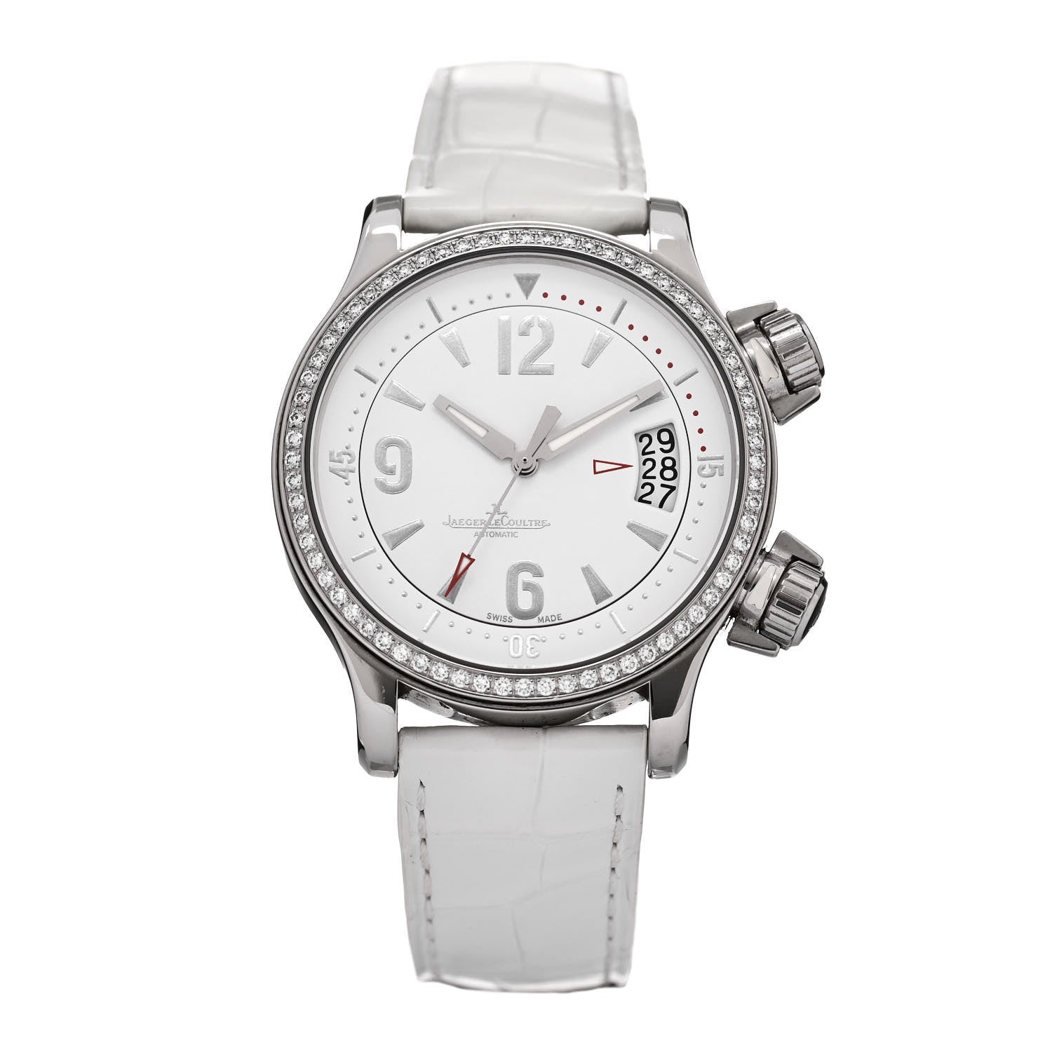 Jaeger-LeCoultre Stainless Steel Alligator Diamond Bezel 37mm Master Compressor Automatic Watch 148.8.60 1 of 5