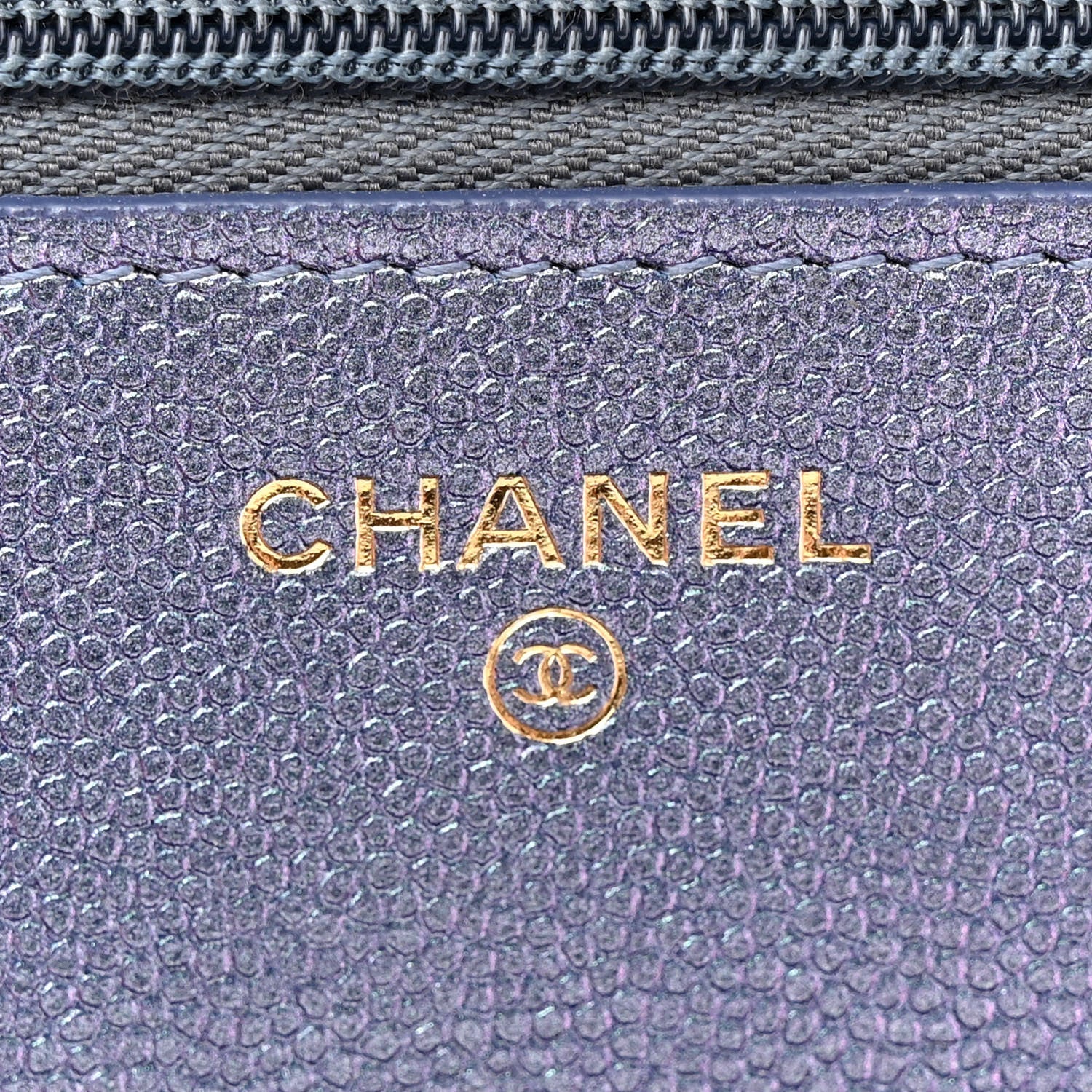 Chanel Iridescent Caviar Quilted Wallet on Chain WOC Dark Blue 6 of 16