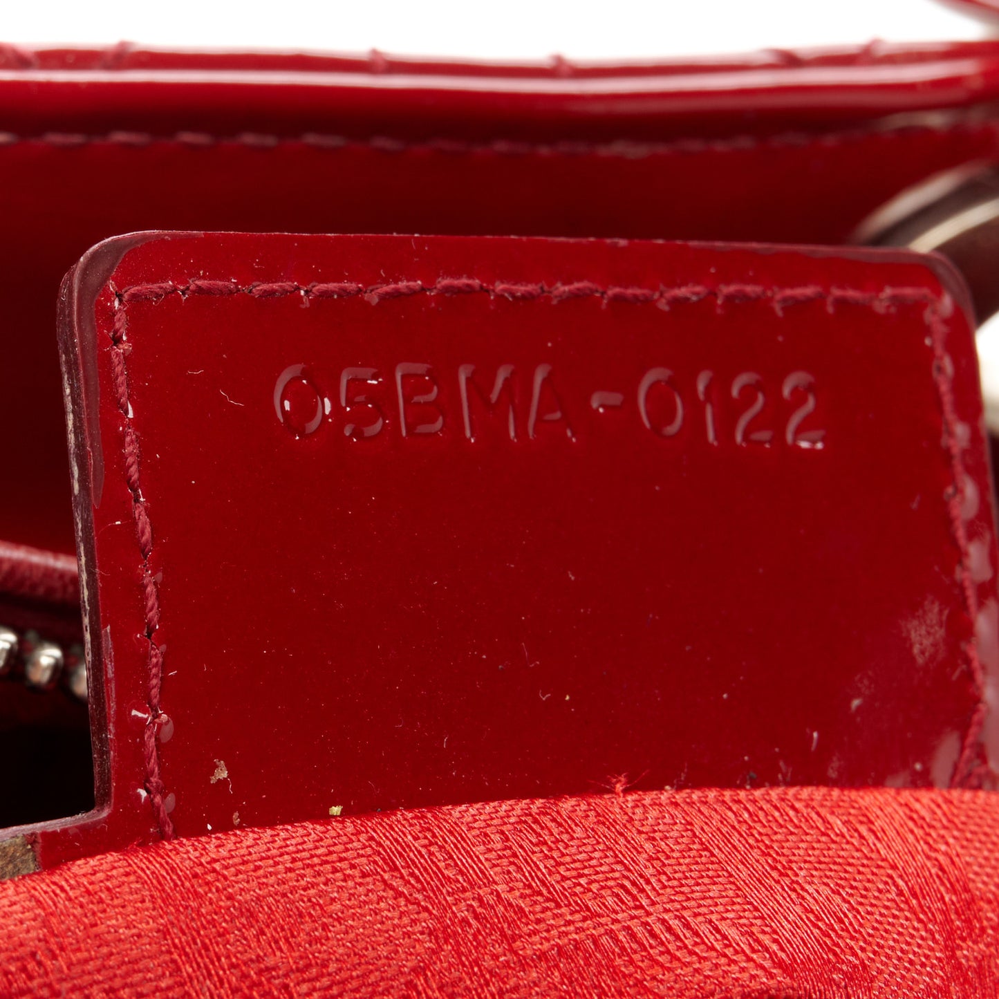 Patent Cannage Large Lady Dior Red