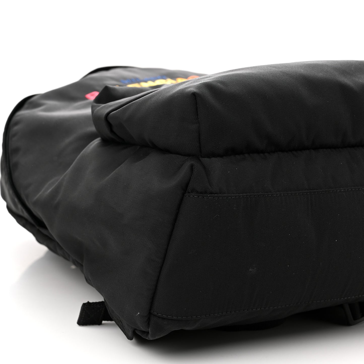 Nylon Milano Paris LA Embroidered Explorer Backpack Black