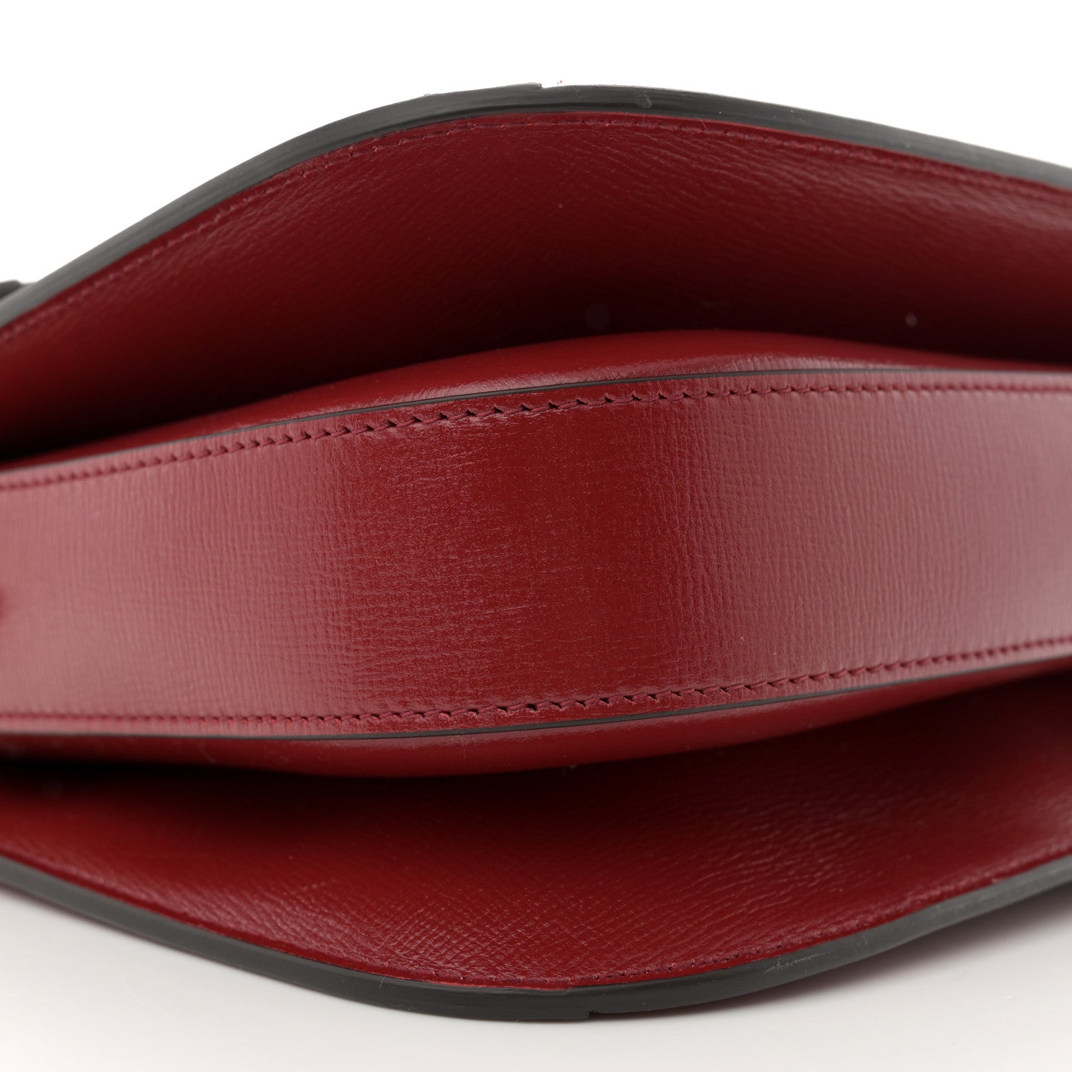 Gucci GG Supreme Monogram Azalea Calfskin Horsebit 1955 Shoulder Bag Beige Ebony New Cherry Red 9 of 10