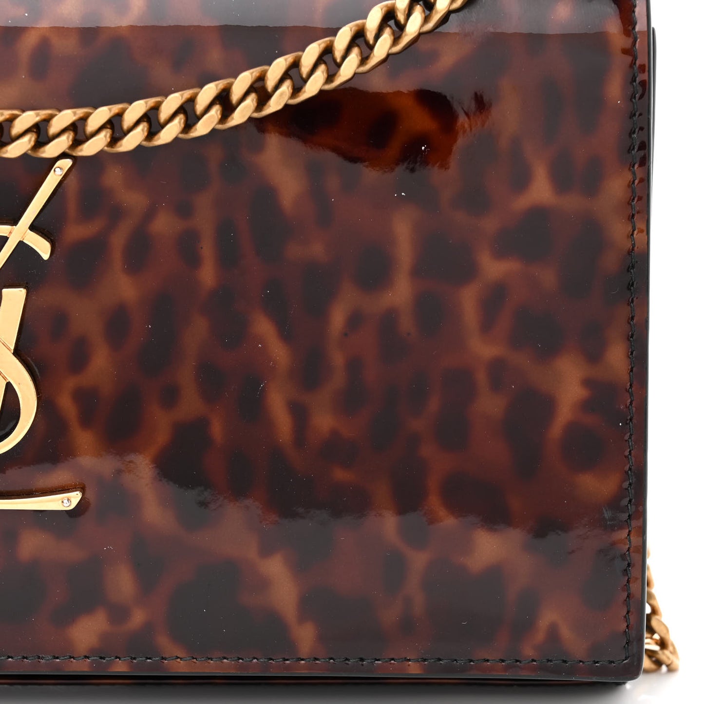 Patent Monogram Chain Wallet Tortoiseshell