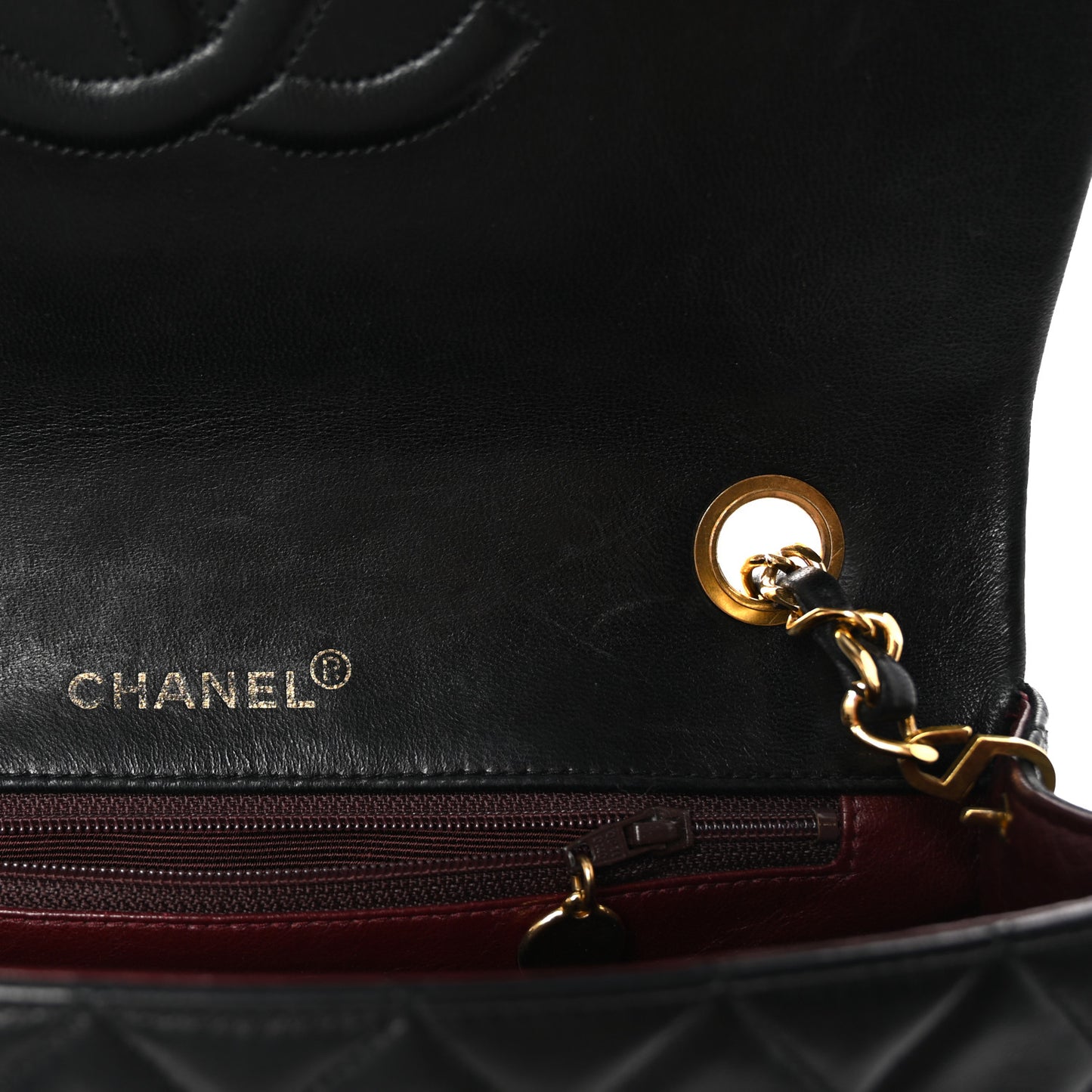 Lambskin Quilted Small Single Flap Black