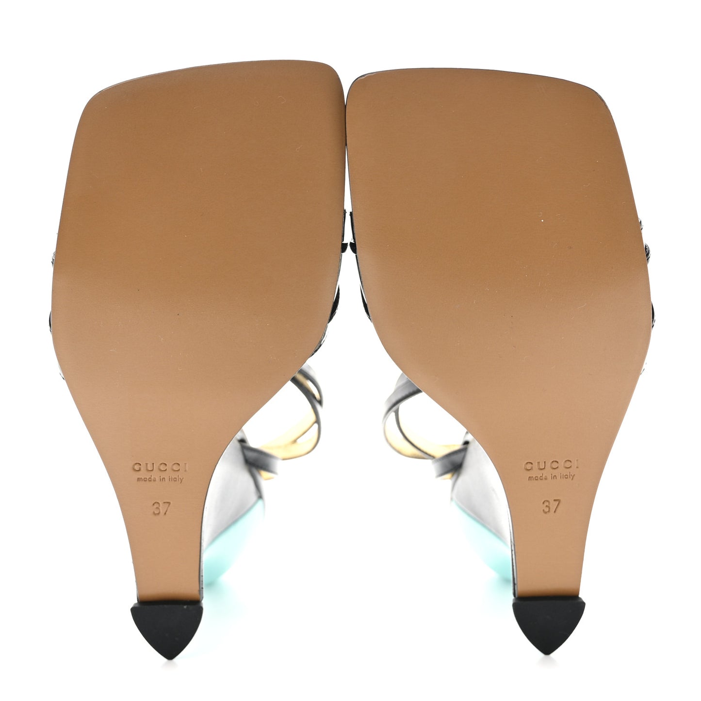 Regent Calfskin Crystal Snake Head Sandals 37 Black