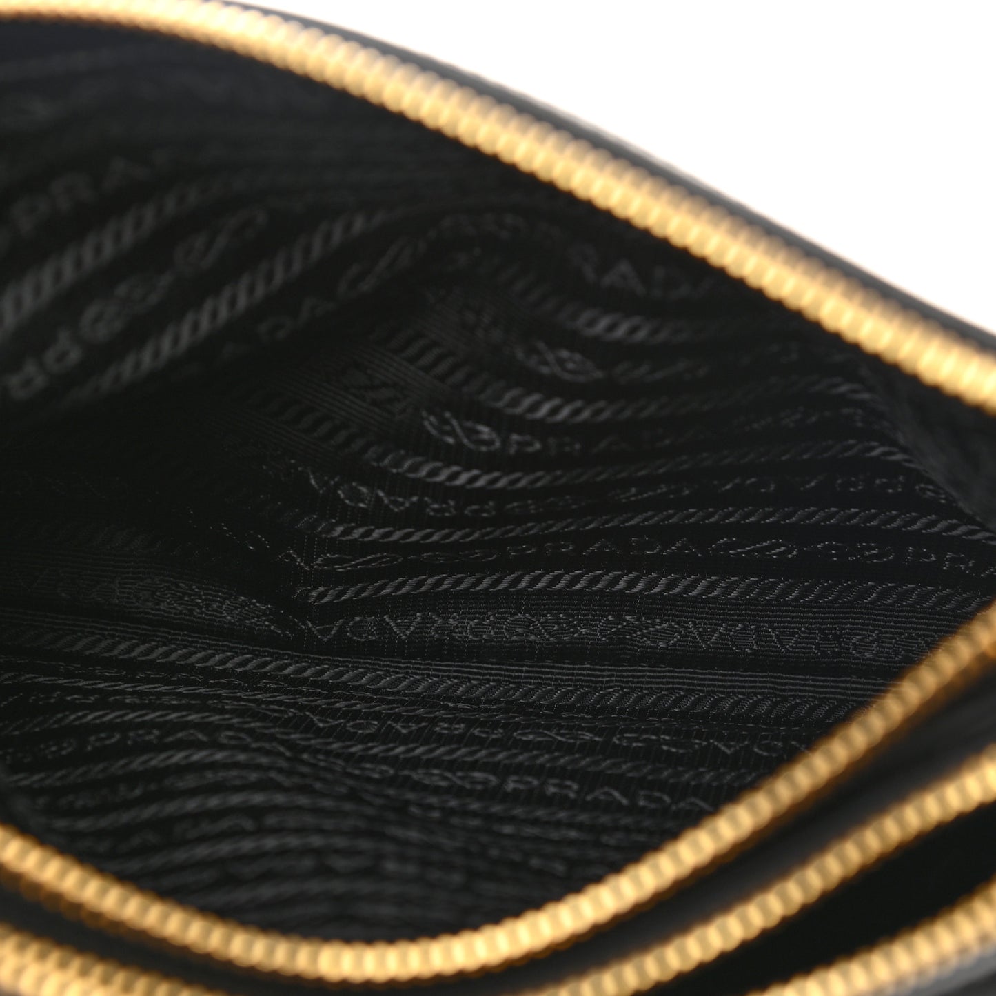 Tessuto Nylon Soft Calf Double Zip Crossbody Bag Black