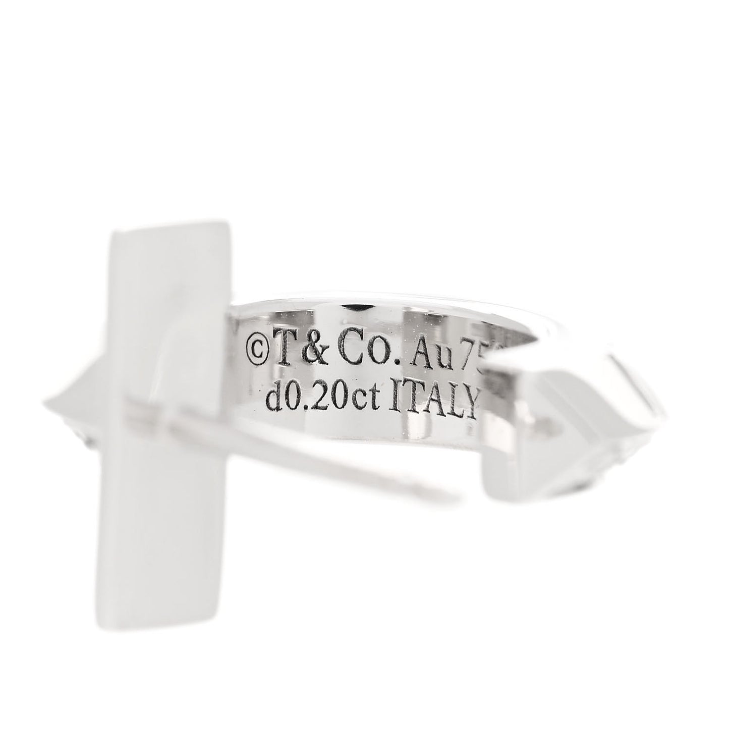 18K White Gold Diamond T1 Hoop Earrings