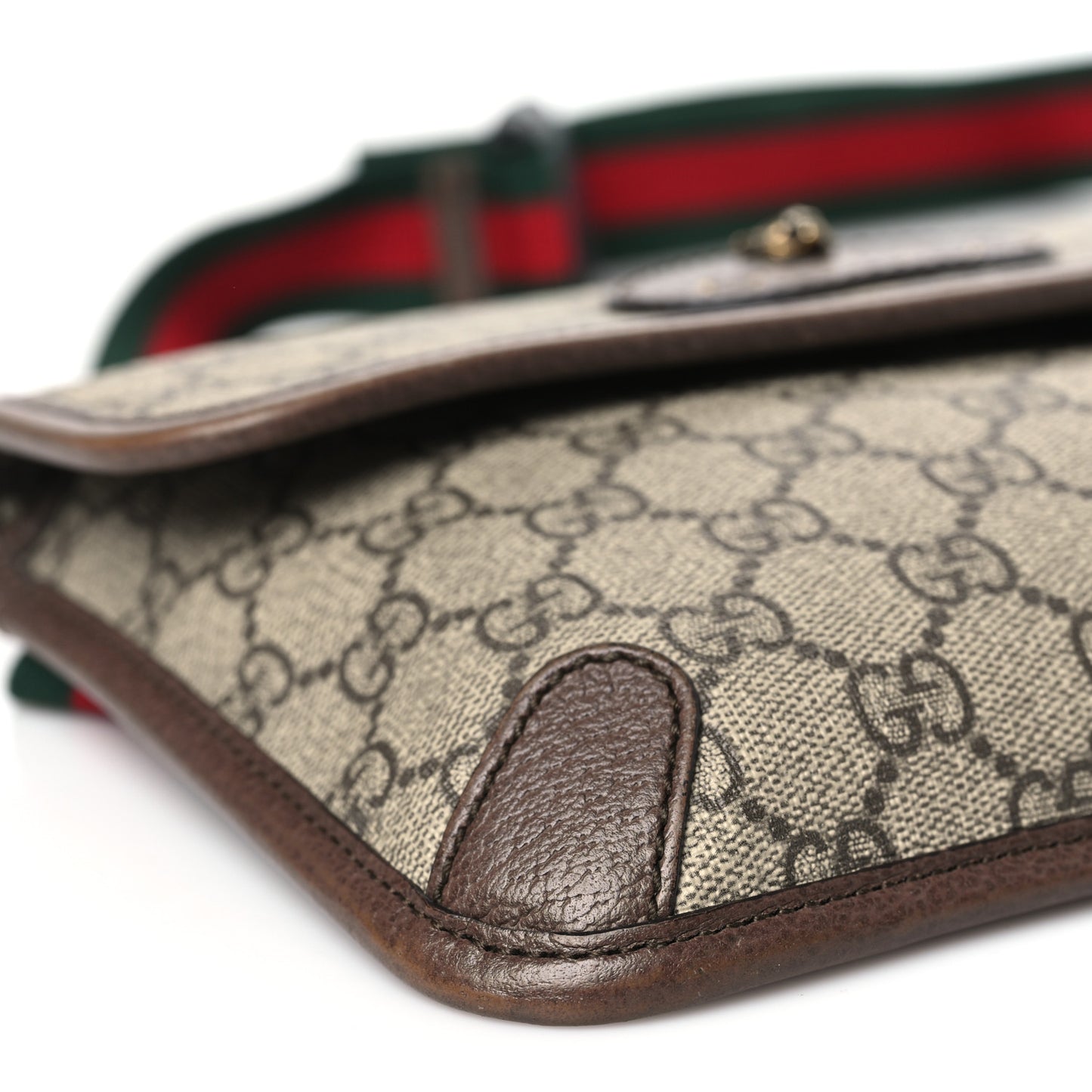 GG Supreme Monogram Neo Vintage Web Belt Bag Brown