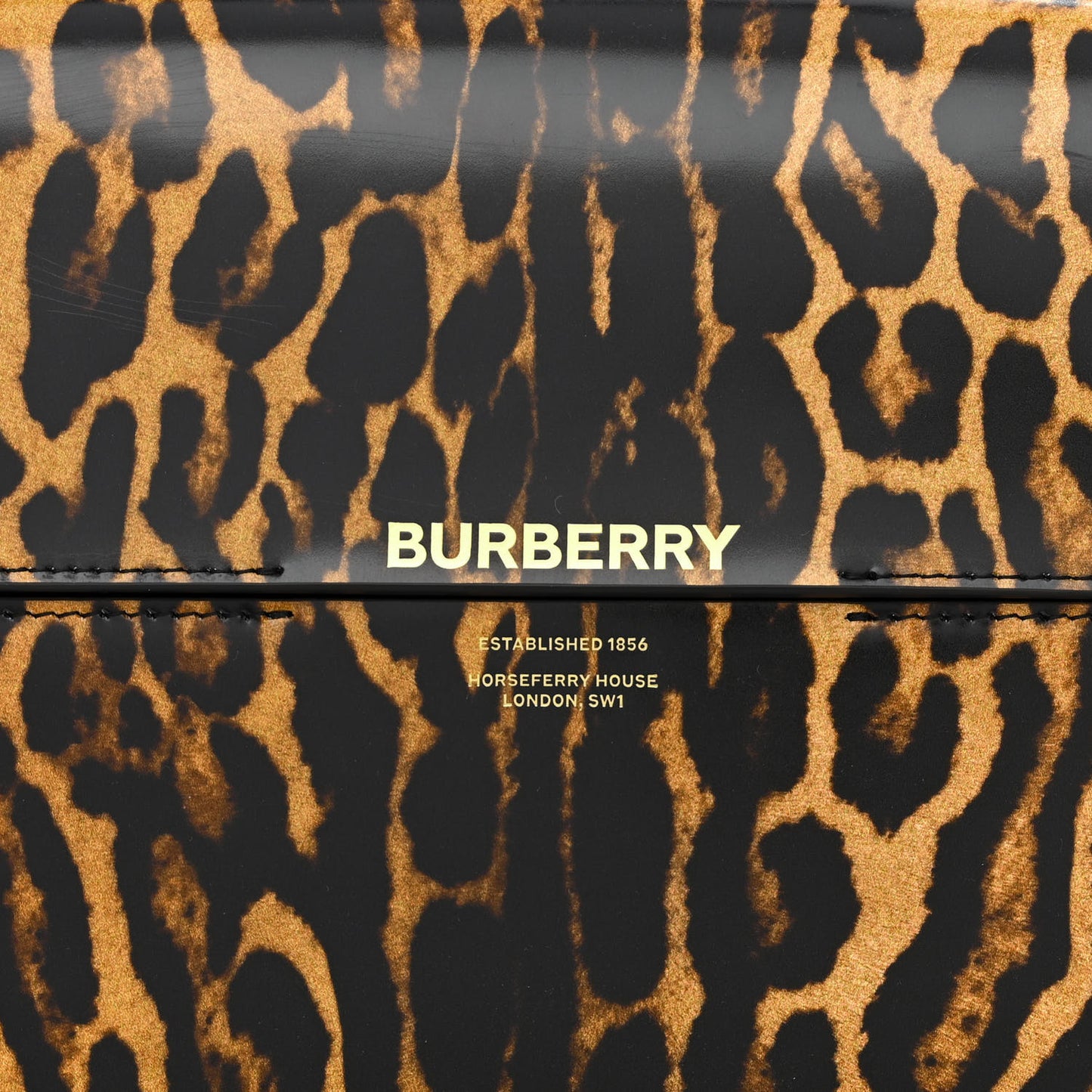 Calfskin Leopard Large Grace Bag Dark Mustard