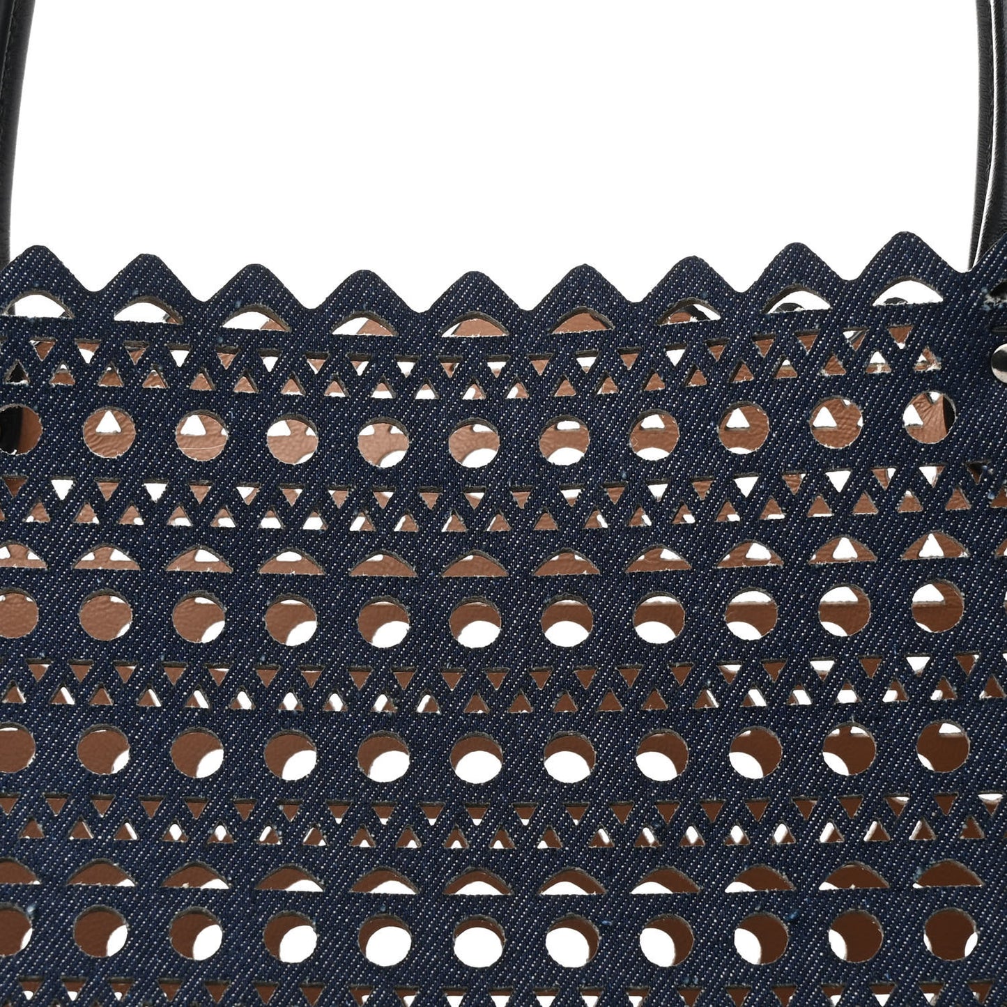 Denim Laser Cut Garance Tote Blue