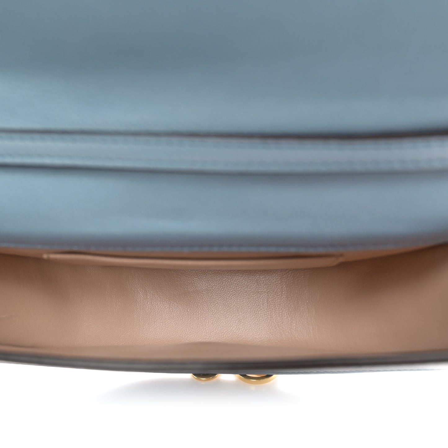 Calfskin Small Nile Bracelet Minaudiere Bag Washed Blue