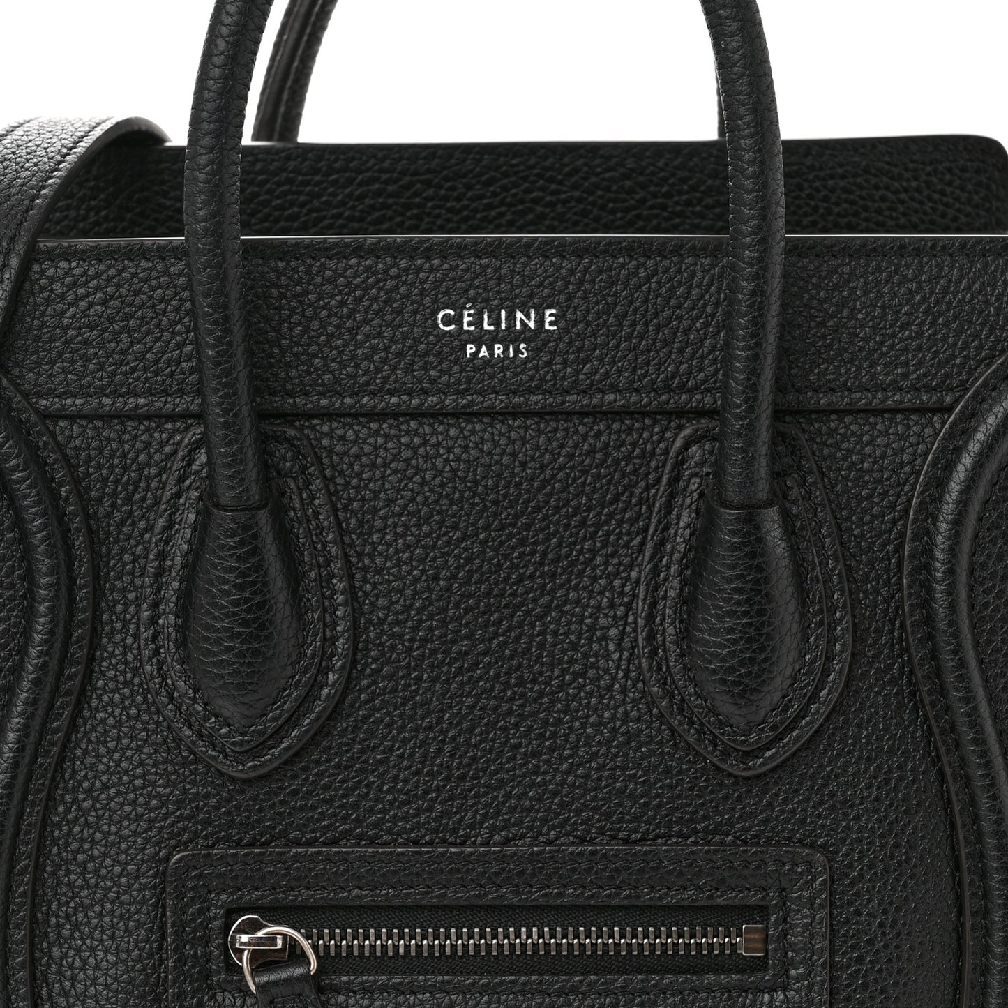 Drummed Calfskin Nano Luggage Black