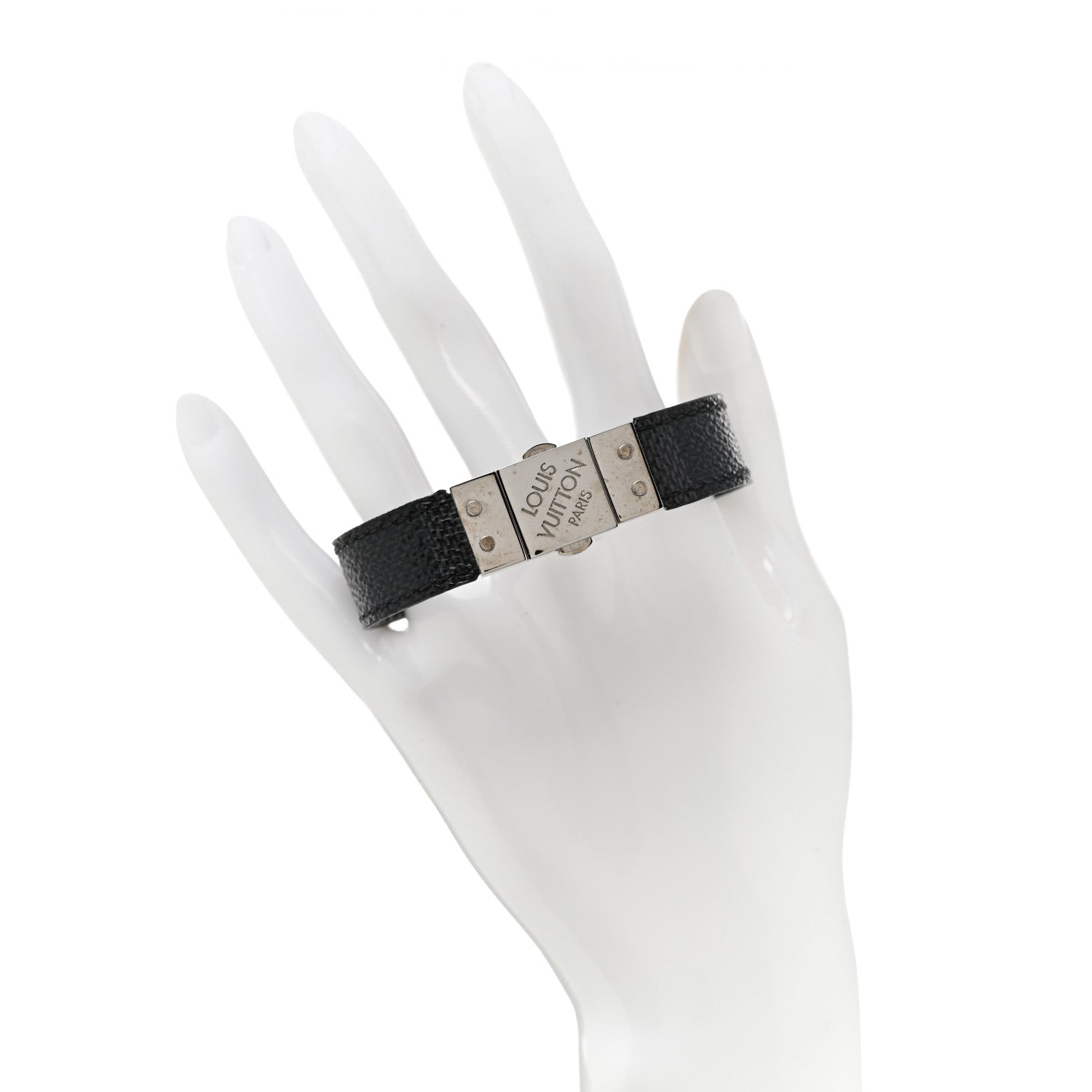 Louis Vuitton Damier Graphite Check It Reversible Bracelet 2 of 8