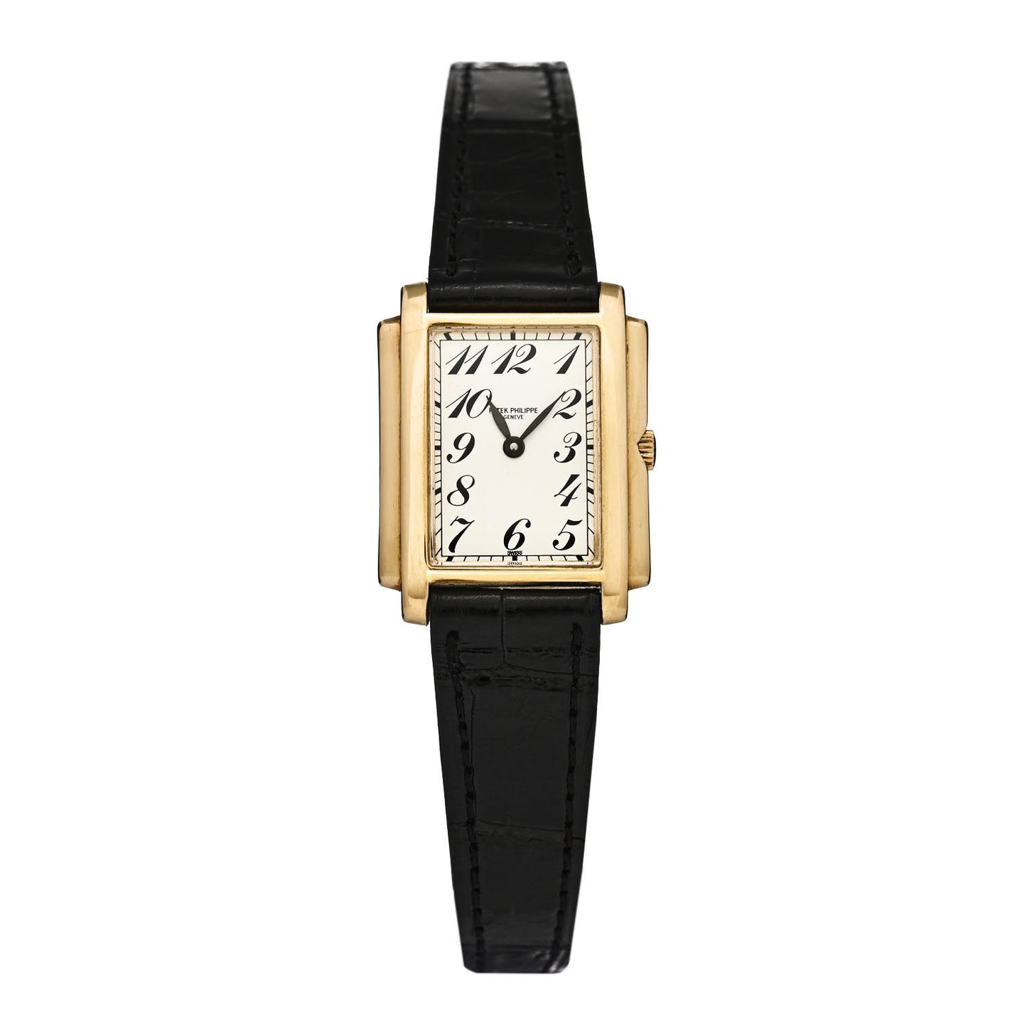 18K Yellow Gold Alligator 22mm Gondolo Quartz Watch 4824